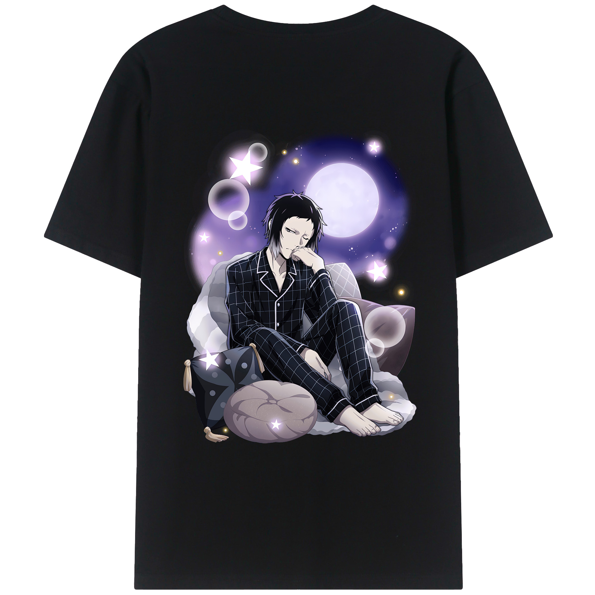 （画像用） 文豪ストレイドッグス Bungo Stray Dogs 綿100％ メンズ半袖Tシャツ（バックプリント） 通気性