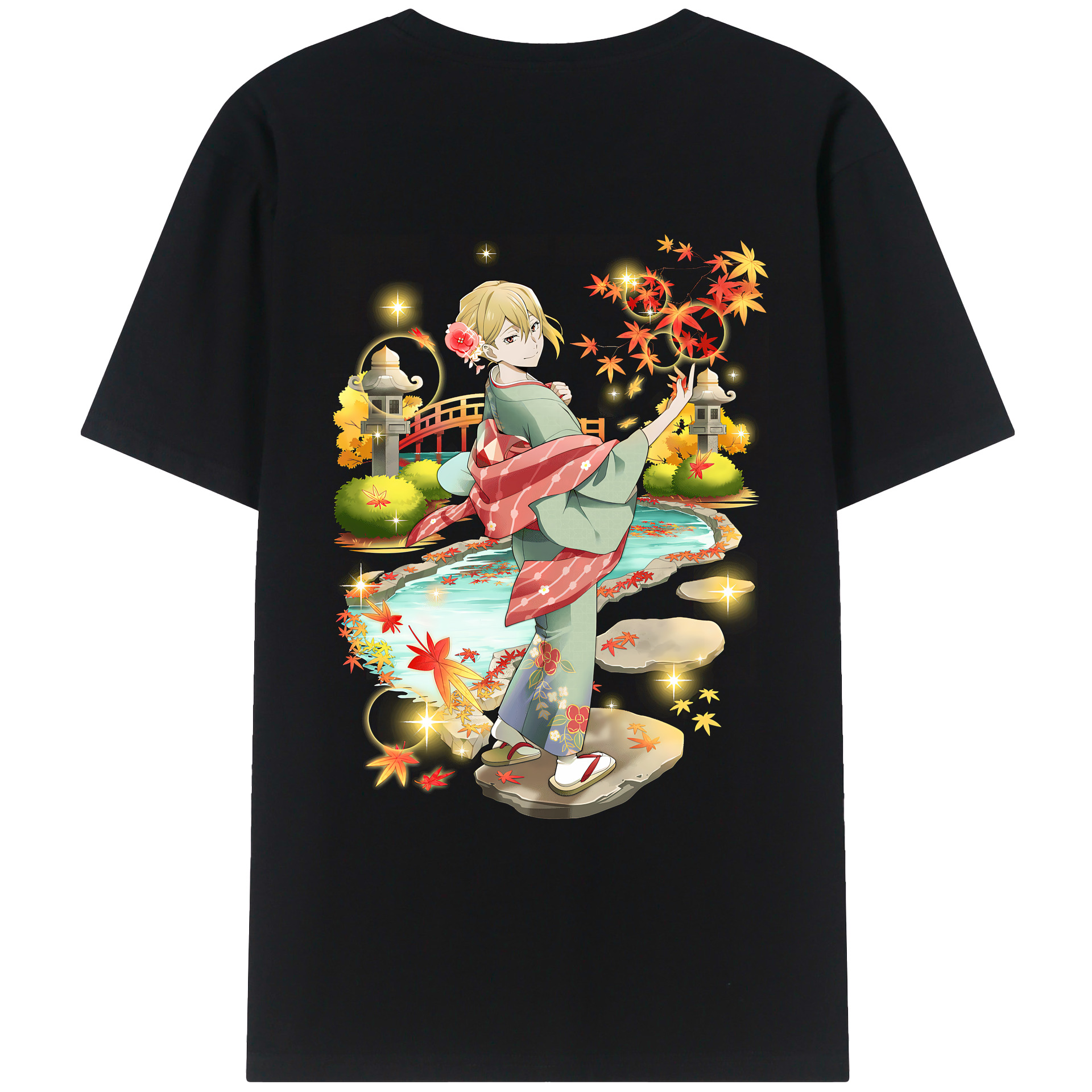 （画像用） 文豪ストレイドッグス Bungo Stray Dogs 綿100％ メンズ半袖Tシャツ（バックプリント） 通気性