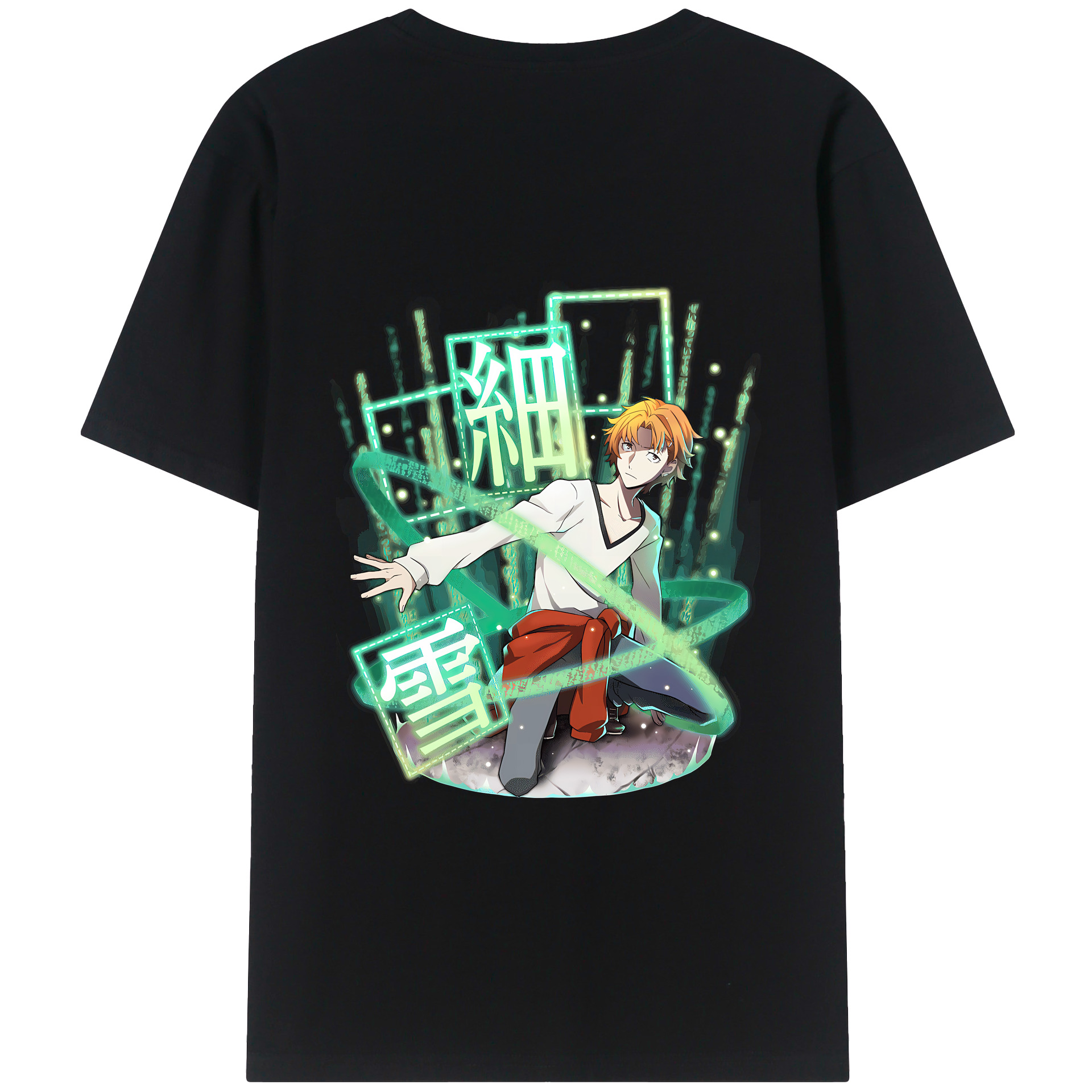 （画像用） 文豪ストレイドッグス Bungo Stray Dogs 綿100％ メンズ半袖Tシャツ（バックプリント） 通気性