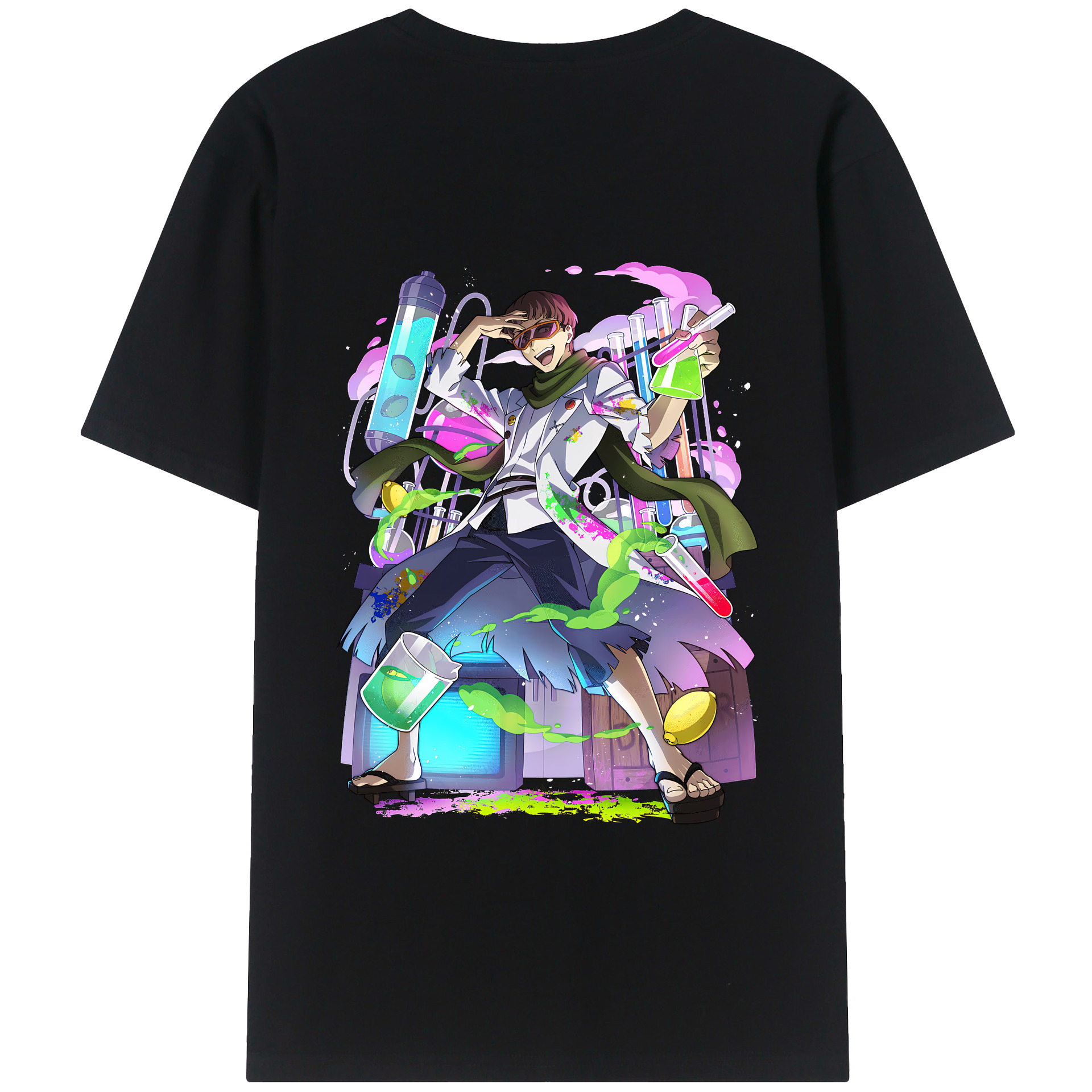 （画像用） 文豪ストレイドッグス Bungo Stray Dogs 綿100％ メンズ半袖Tシャツ（バックプリント） 通気性