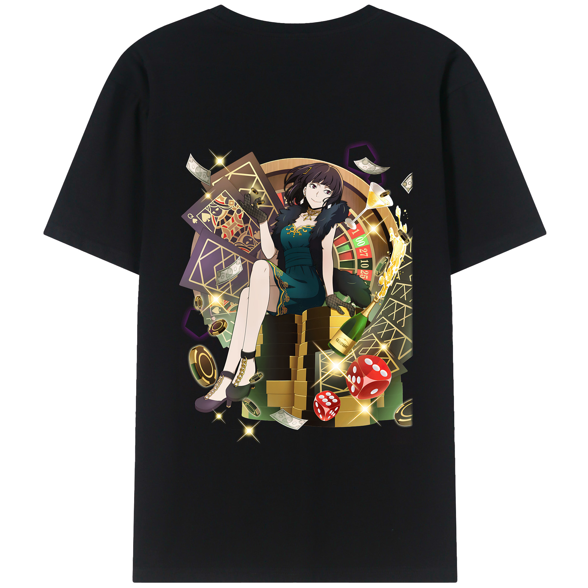 （画像用） 文豪ストレイドッグス Bungo Stray Dogs 綿100％ メンズ半袖Tシャツ（バックプリント） 通気性