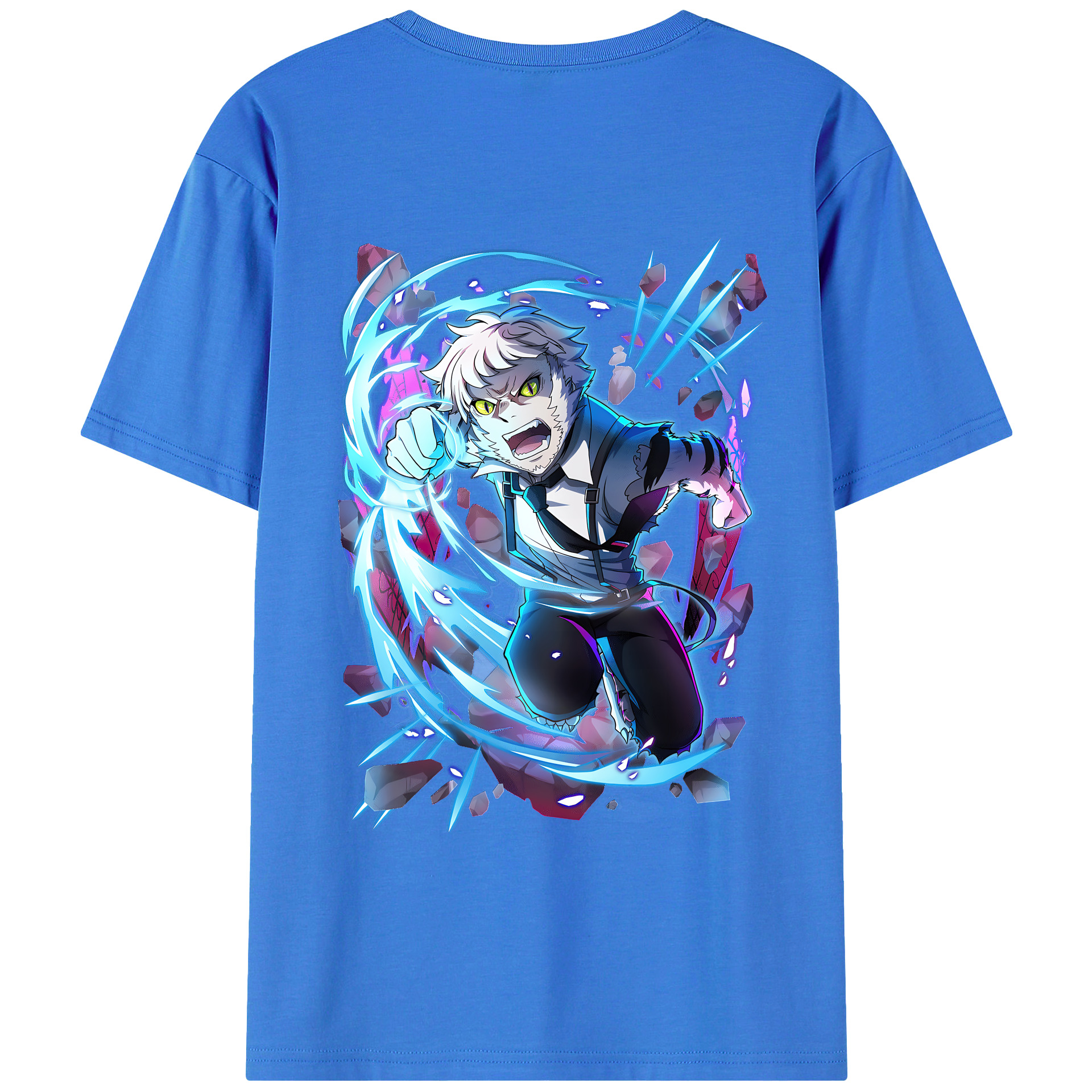 （画像用） 文豪ストレイドッグス Bungo Stray Dogs 綿100％ メンズ半袖Tシャツ（バックプリント） 通気性