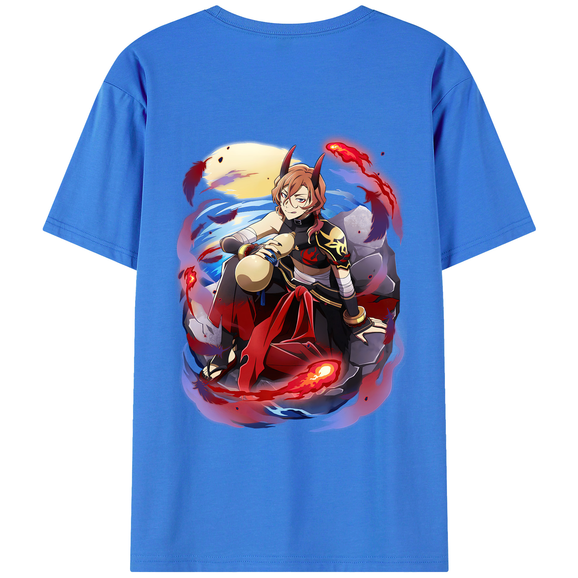 （画像用） 文豪ストレイドッグス Bungo Stray Dogs 綿100％ メンズ半袖Tシャツ（バックプリント） 通気性
