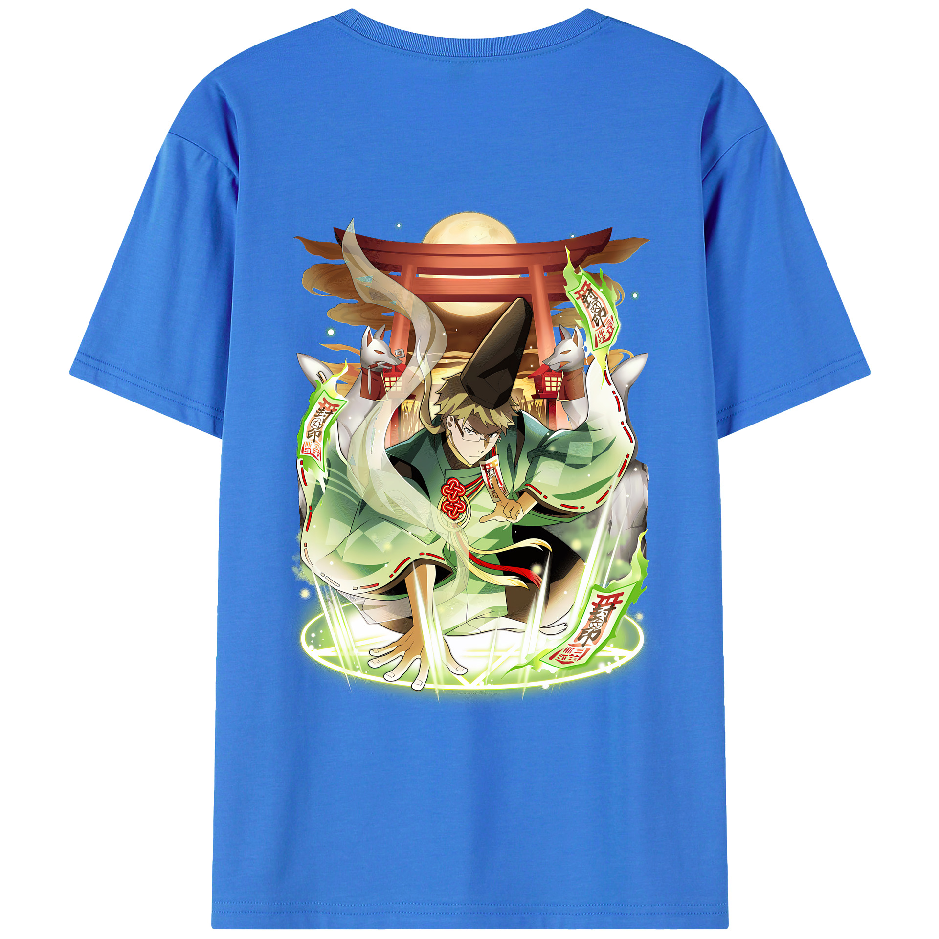 （画像用） 文豪ストレイドッグス Bungo Stray Dogs 綿100％ メンズ半袖Tシャツ（バックプリント） 通気性