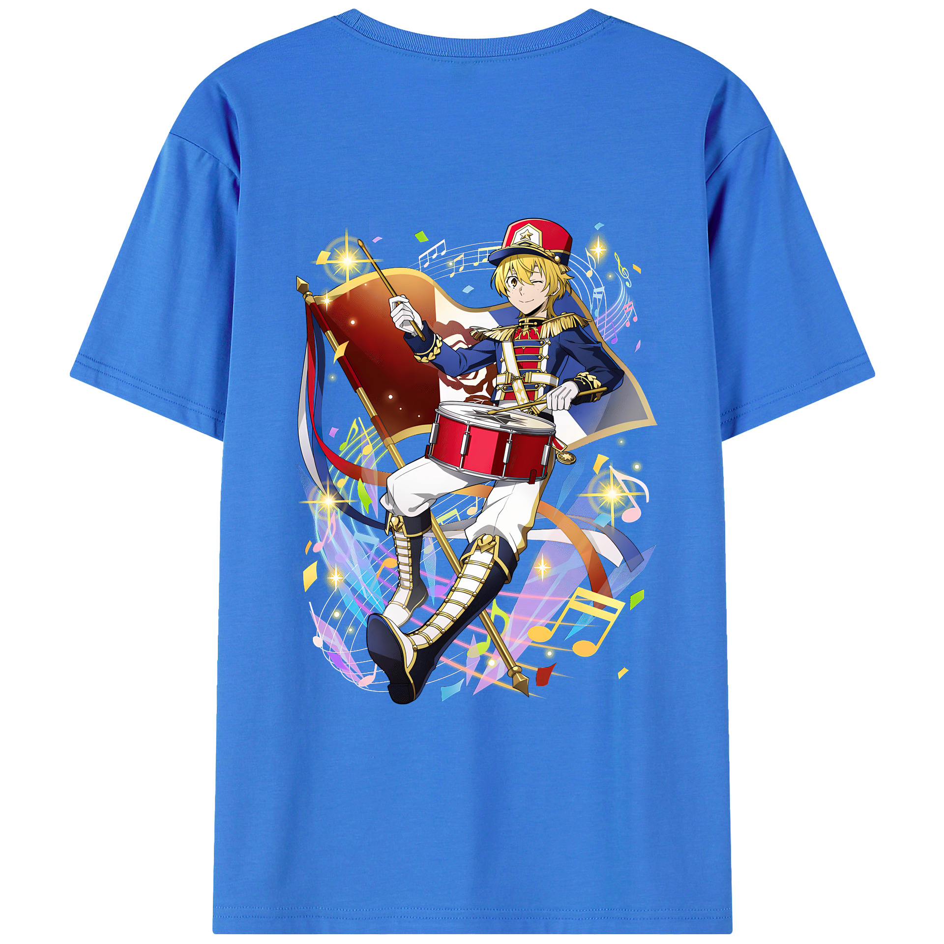 （画像用） 文豪ストレイドッグス Bungo Stray Dogs 綿100％ メンズ半袖Tシャツ（バックプリント） 通気性