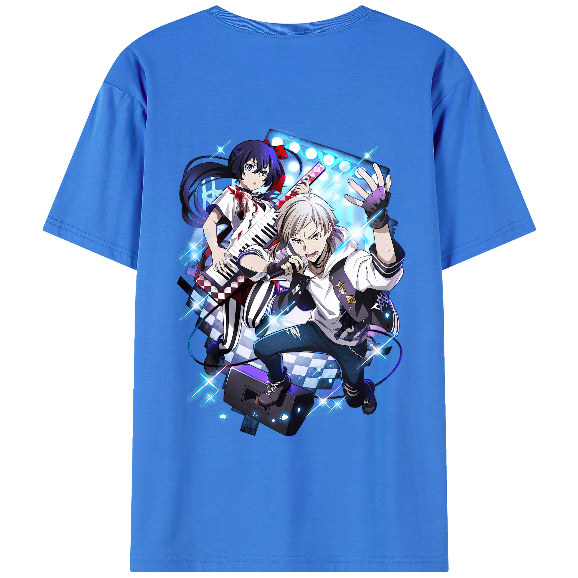 （画像用） 文豪ストレイドッグス Bungo Stray Dogs 綿100％ メンズ半袖Tシャツ（バックプリント） 通気性