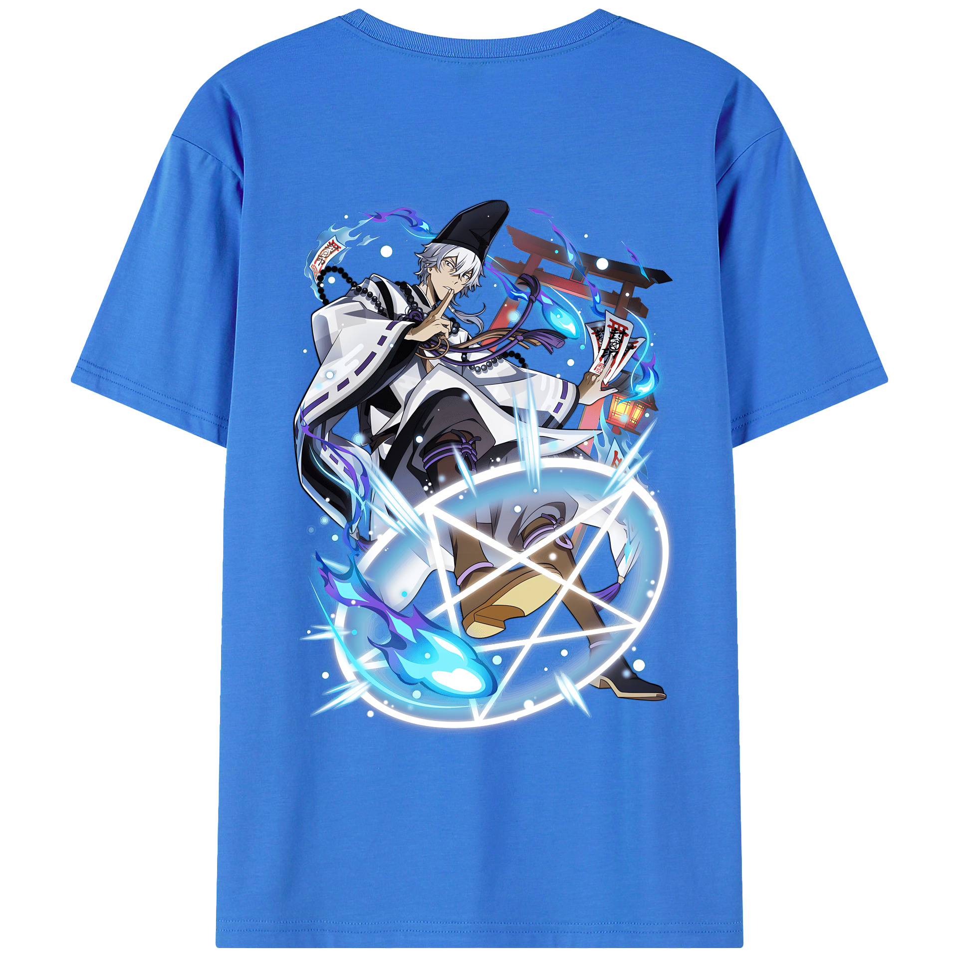 （画像用） 文豪ストレイドッグス Bungo Stray Dogs 綿100％ メンズ半袖Tシャツ（バックプリント） 通気性