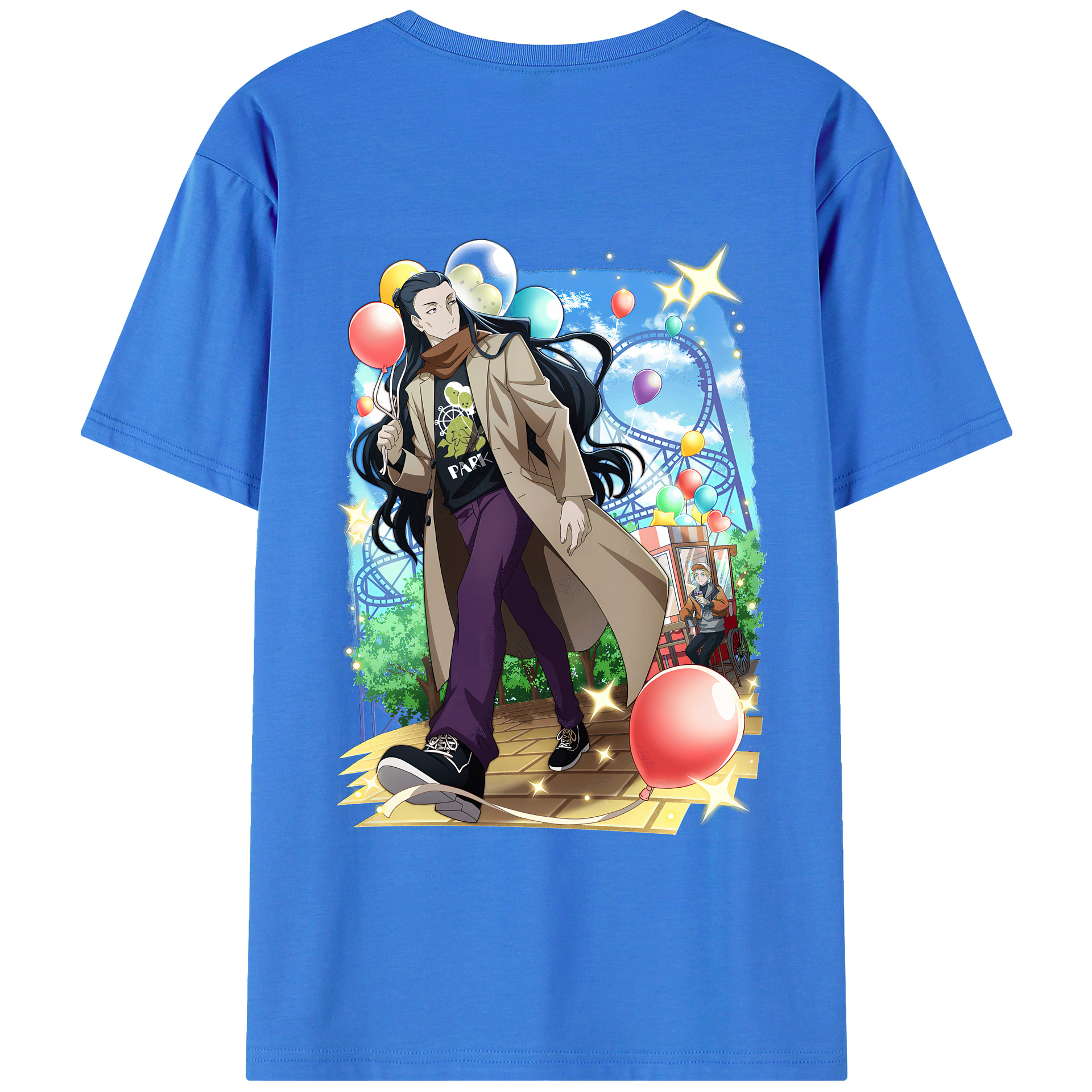 （画像用） 文豪ストレイドッグス Bungo Stray Dogs 綿100％ メンズ半袖Tシャツ（バックプリント） 通気性