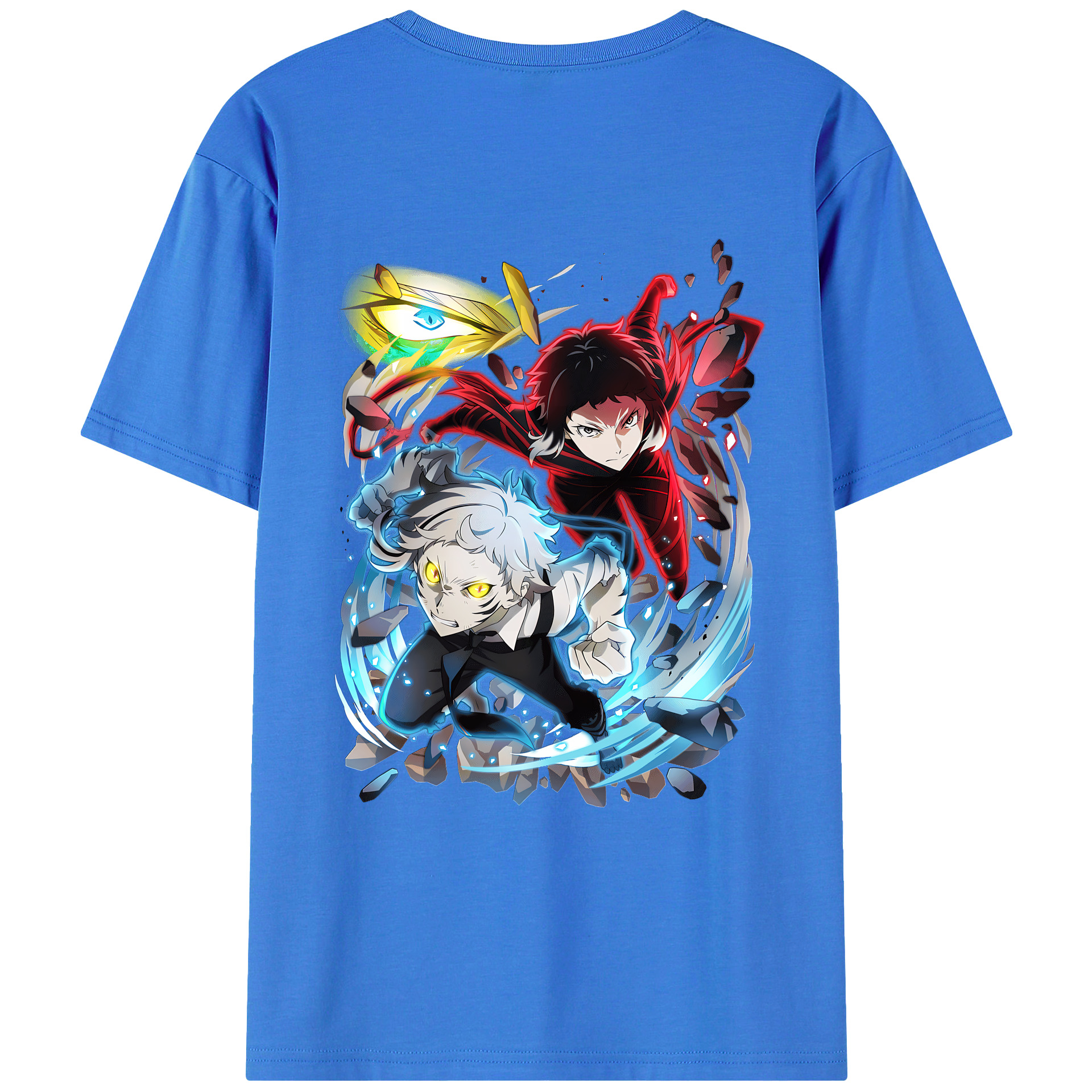 （画像用） 文豪ストレイドッグス Bungo Stray Dogs 綿100％ メンズ半袖Tシャツ（バックプリント） 通気性