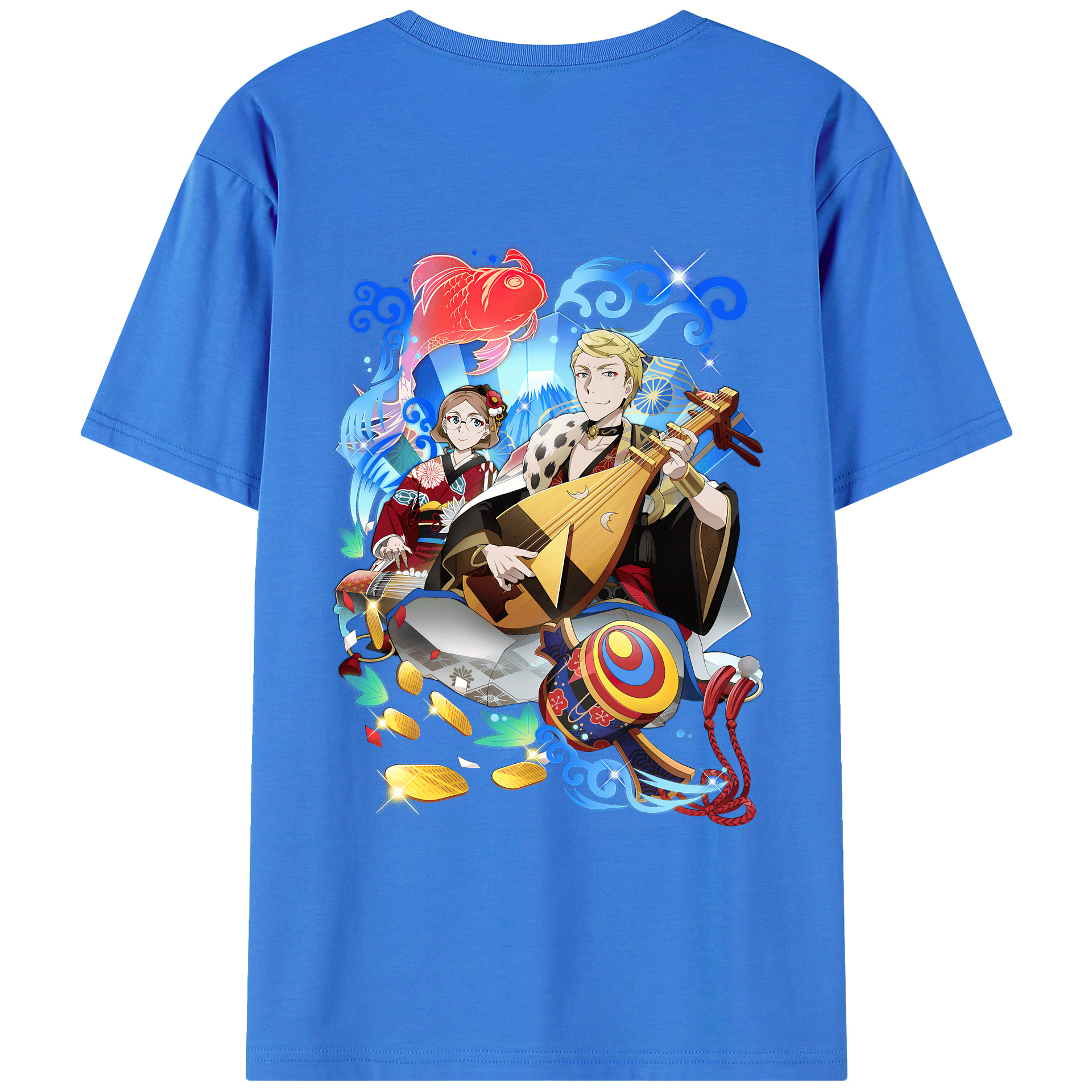 （画像用） 文豪ストレイドッグス Bungo Stray Dogs 綿100％ メンズ半袖Tシャツ（バックプリント） 通気性