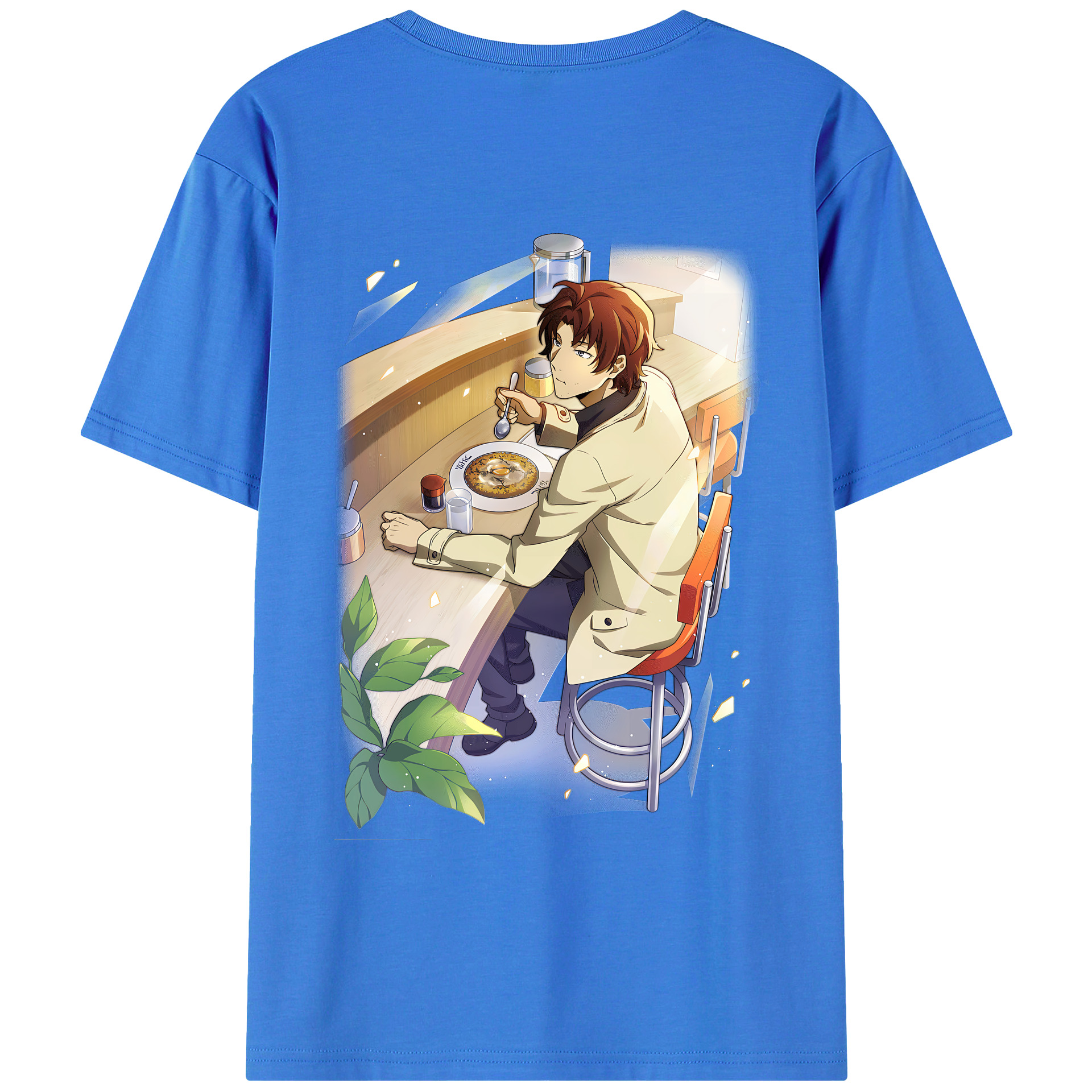 （画像用） 文豪ストレイドッグス Bungo Stray Dogs 綿100％ メンズ半袖Tシャツ（バックプリント） 通気性