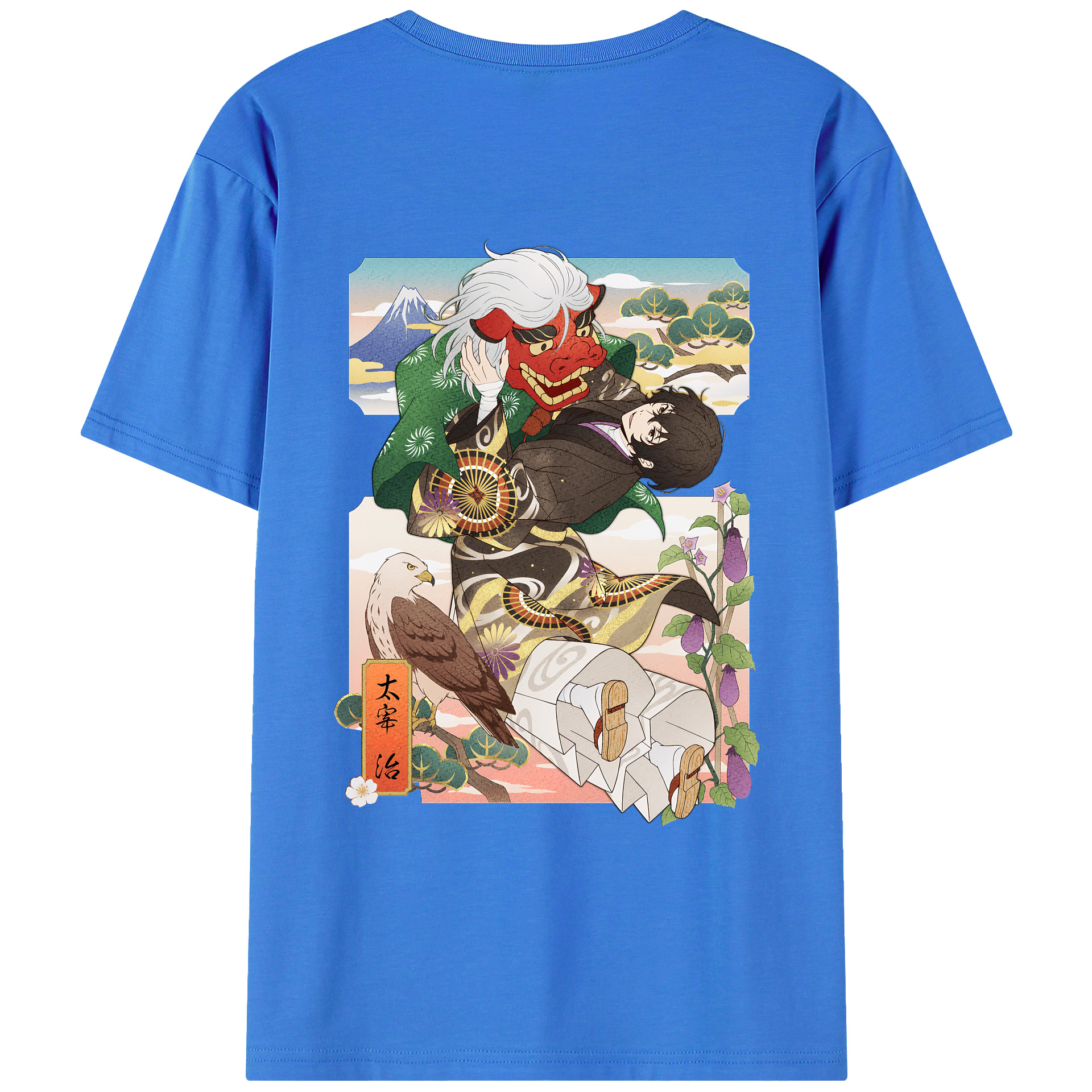 （画像用） 文豪ストレイドッグス Bungo Stray Dogs 綿100％ メンズ半袖Tシャツ（バックプリント） 通気性