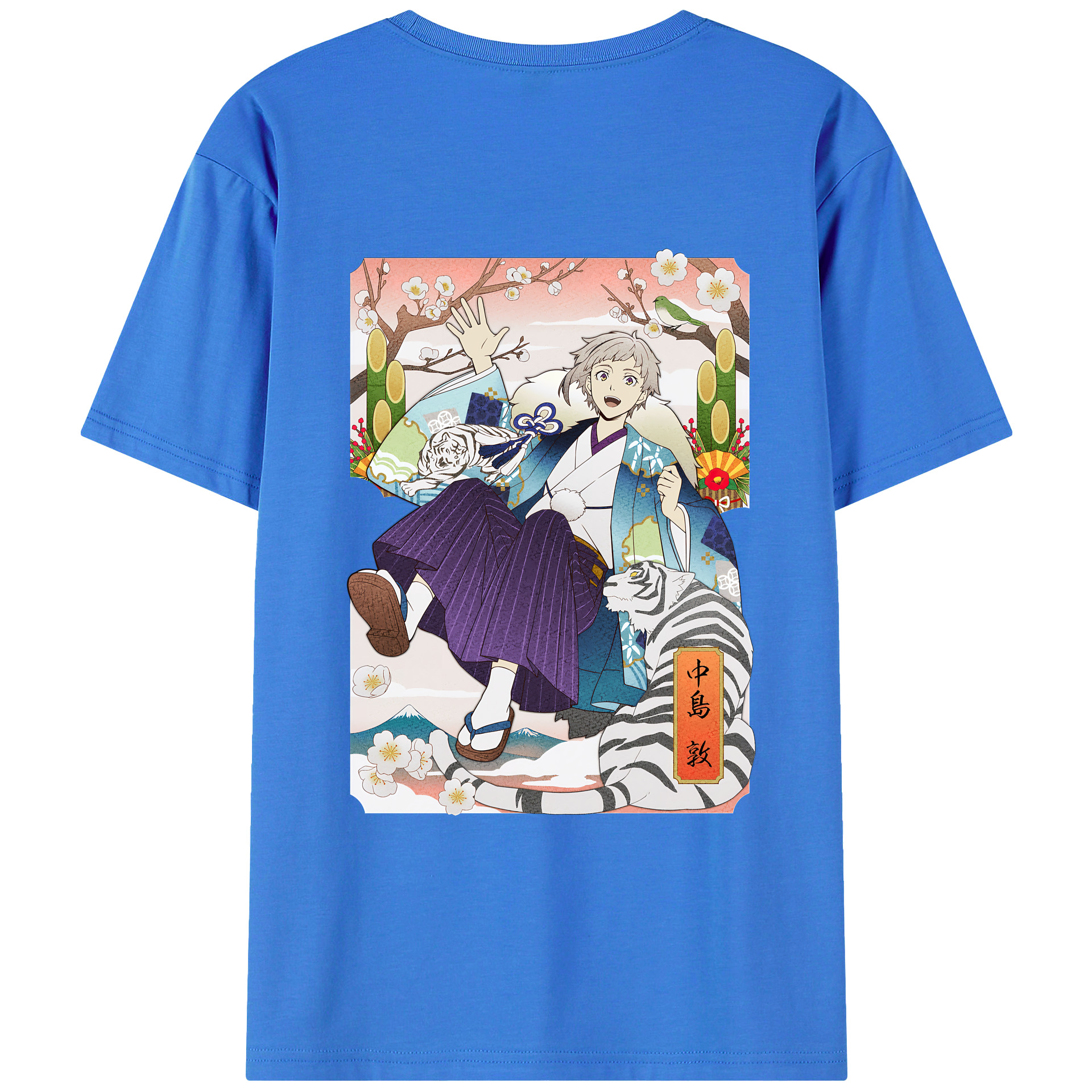 （画像用） 文豪ストレイドッグス Bungo Stray Dogs 綿100％ メンズ半袖Tシャツ（バックプリント） 通気性