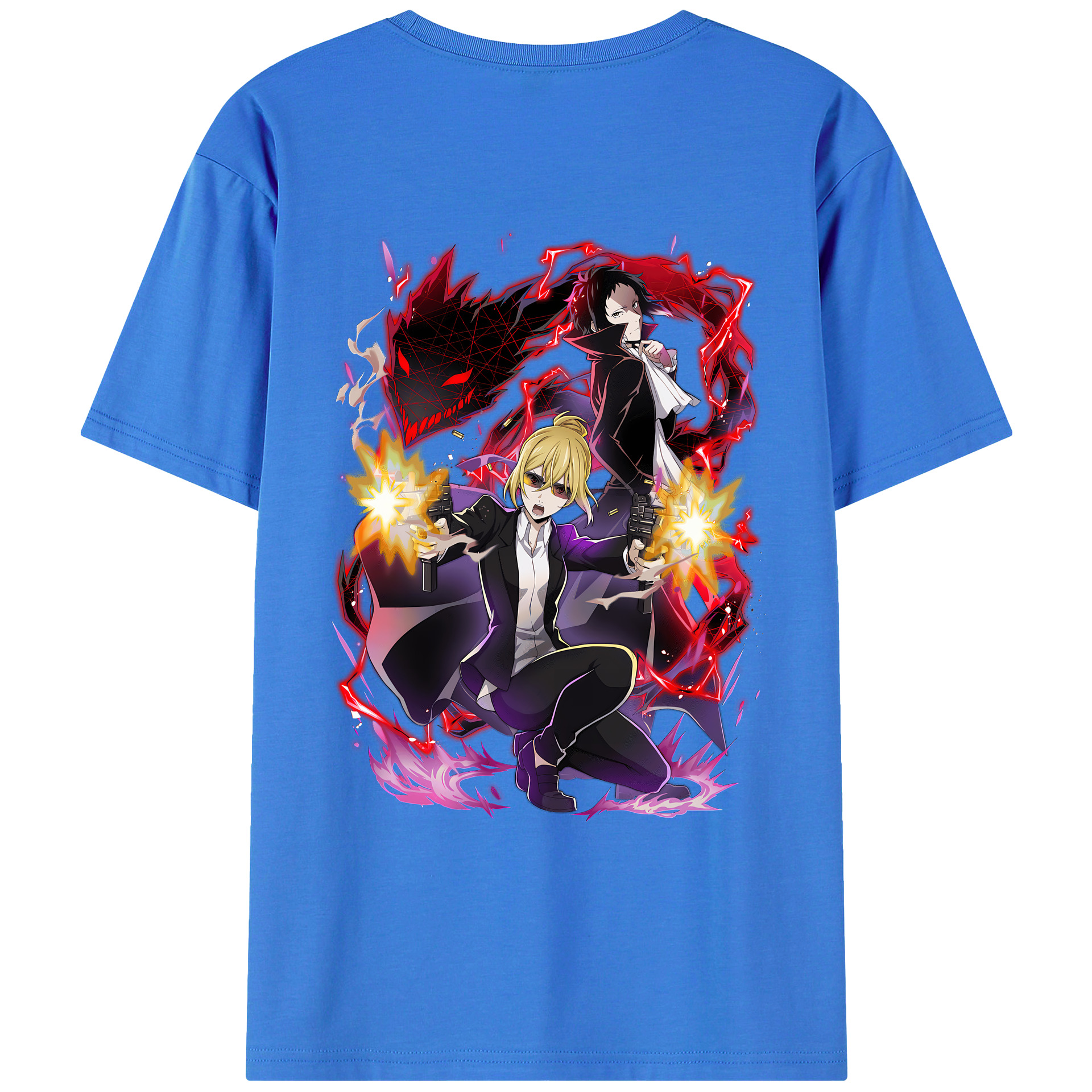 （画像用） 文豪ストレイドッグス Bungo Stray Dogs 綿100％ メンズ半袖Tシャツ（バックプリント） 通気性