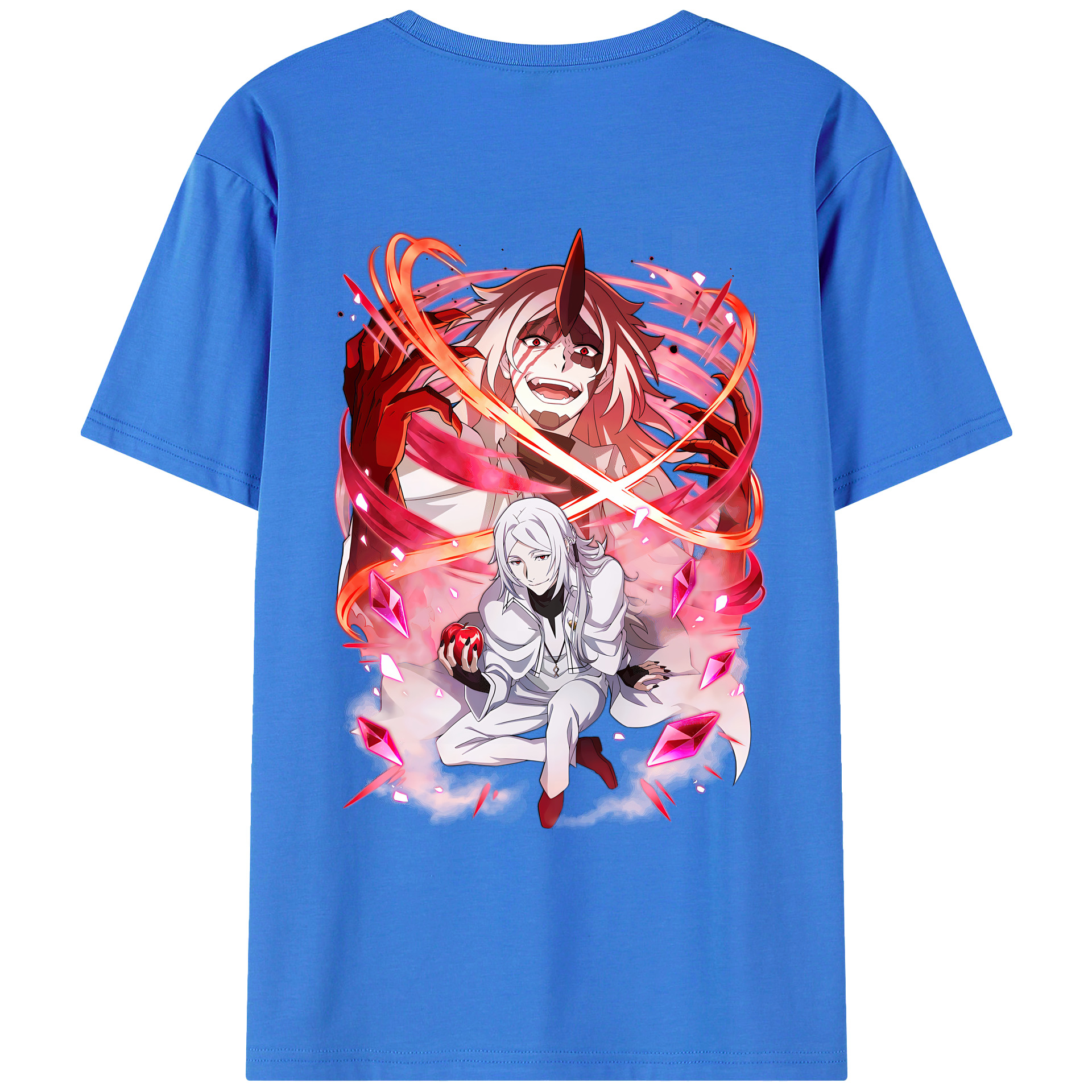 （画像用） 文豪ストレイドッグス Bungo Stray Dogs 綿100％ メンズ半袖Tシャツ（バックプリント） 通気性