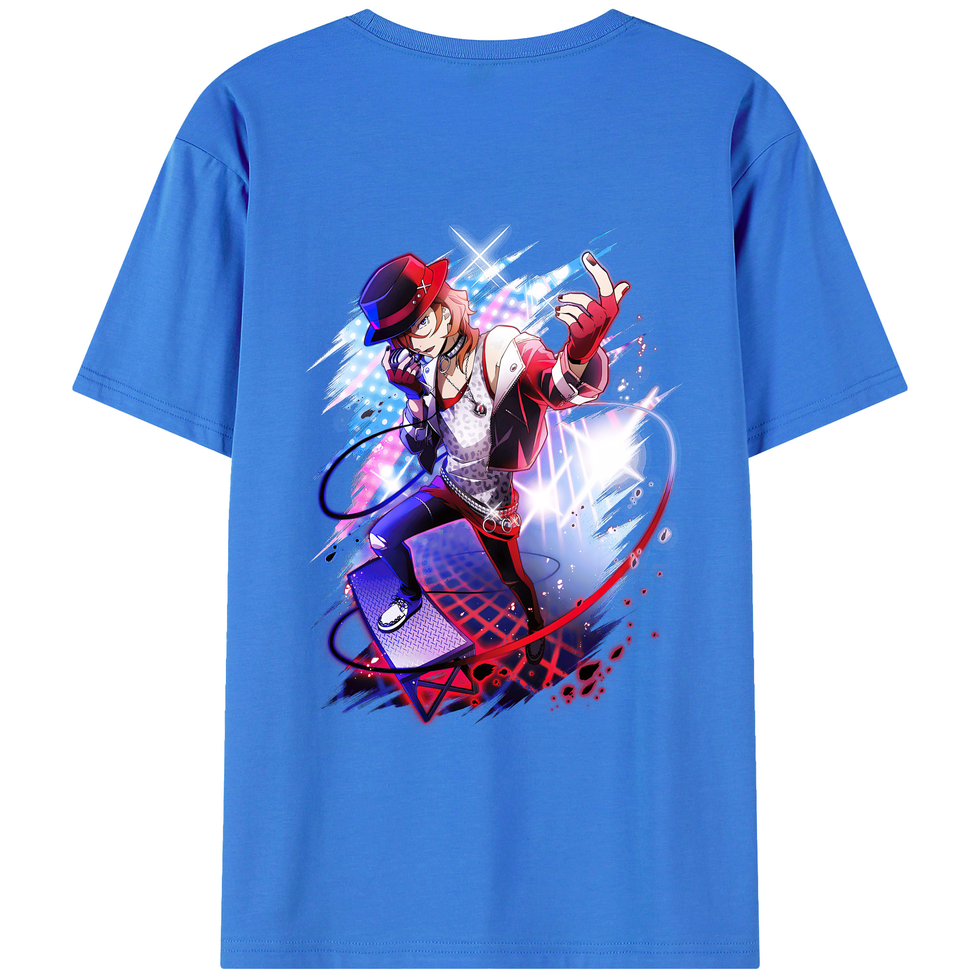 （画像用） 文豪ストレイドッグス Bungo Stray Dogs 綿100％ メンズ半袖Tシャツ（バックプリント） 通気性
