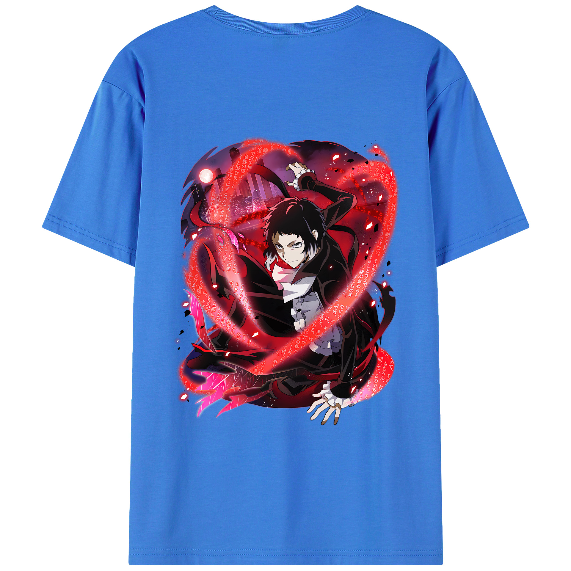 （画像用） 文豪ストレイドッグス Bungo Stray Dogs 綿100％ メンズ半袖Tシャツ（バックプリント） 通気性
