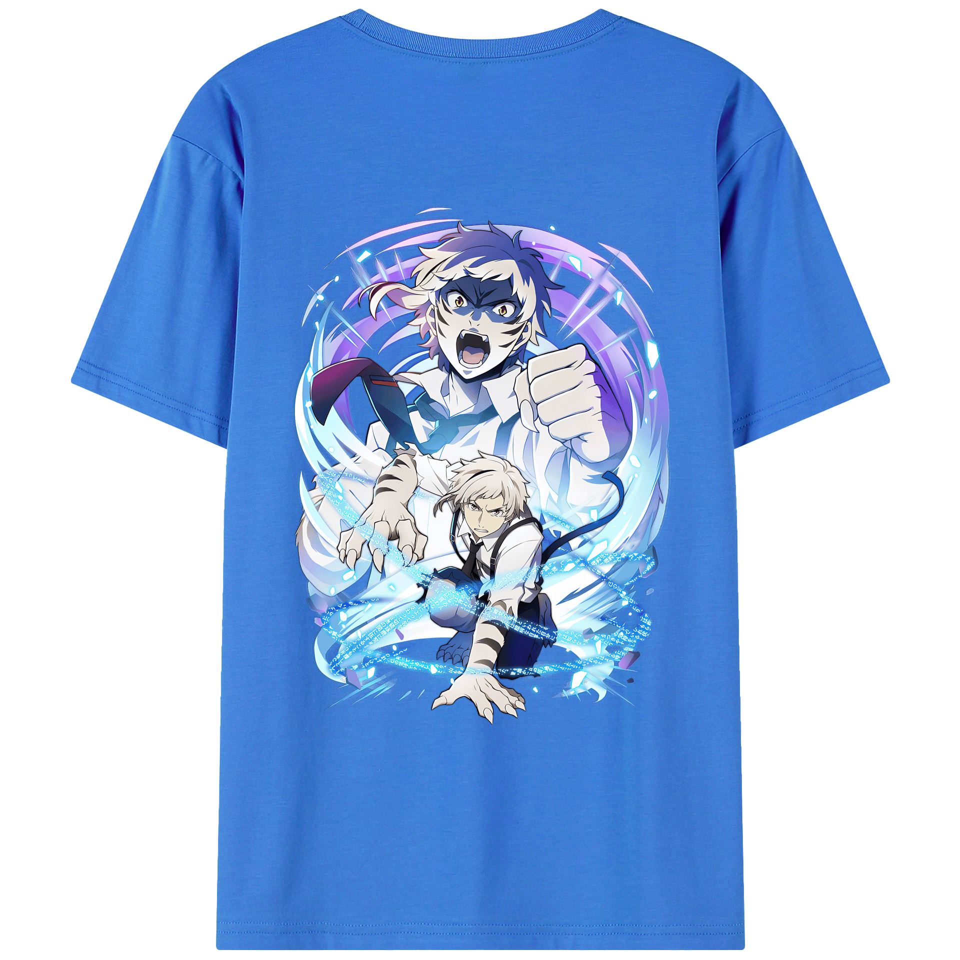 （画像用） 文豪ストレイドッグス Bungo Stray Dogs 綿100％ メンズ半袖Tシャツ（バックプリント） 通気性