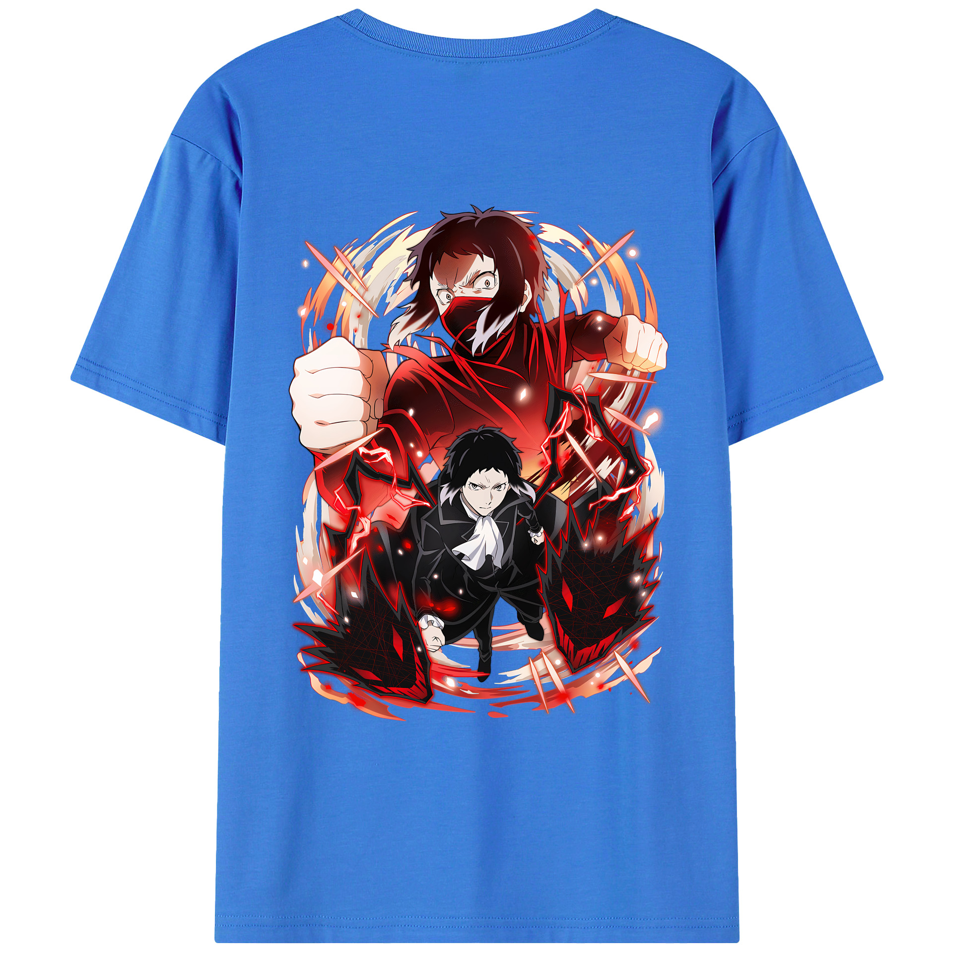 （画像用） 文豪ストレイドッグス Bungo Stray Dogs 綿100％ メンズ半袖Tシャツ（バックプリント） 通気性