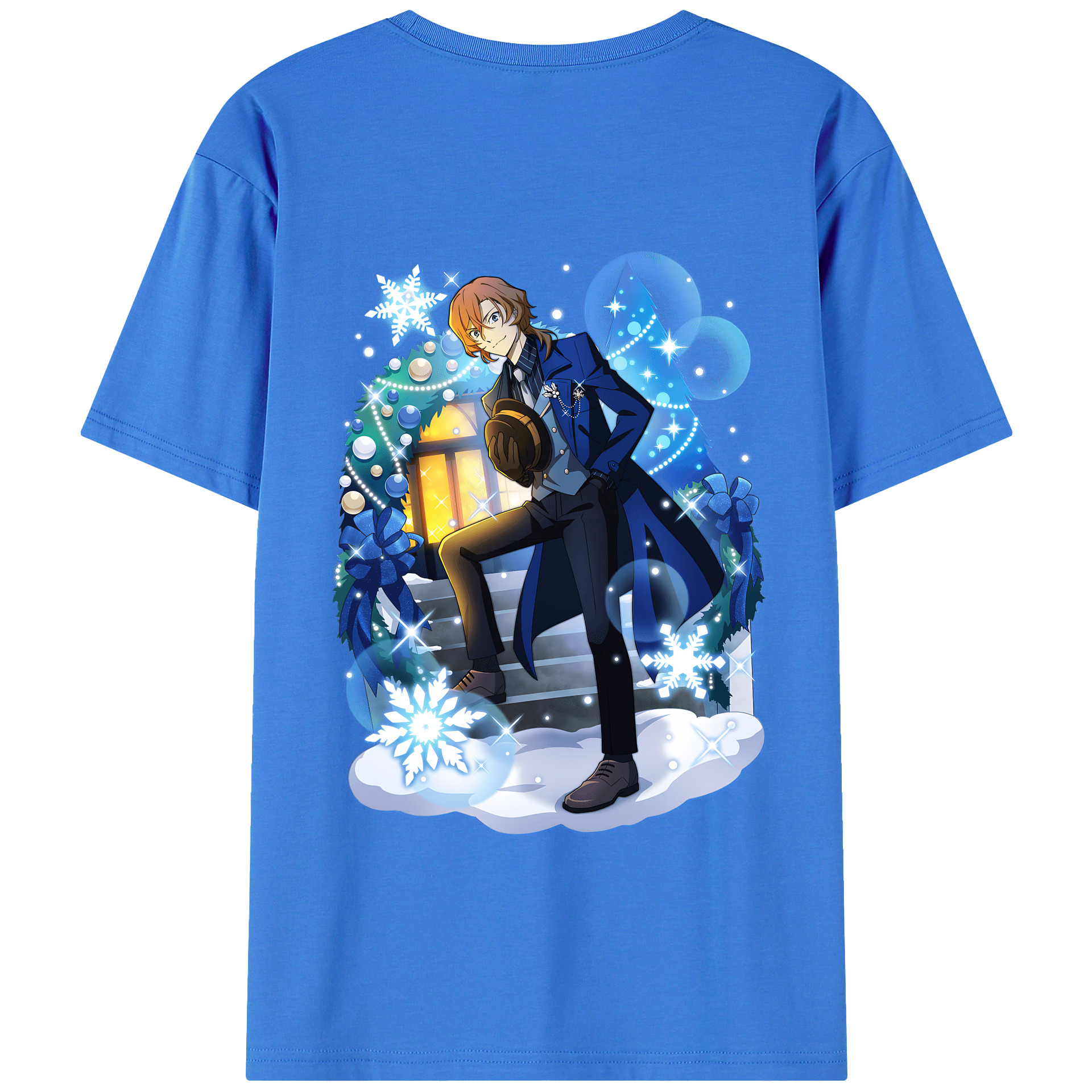 （画像用） 文豪ストレイドッグス Bungo Stray Dogs 綿100％ メンズ半袖Tシャツ（バックプリント） 通気性