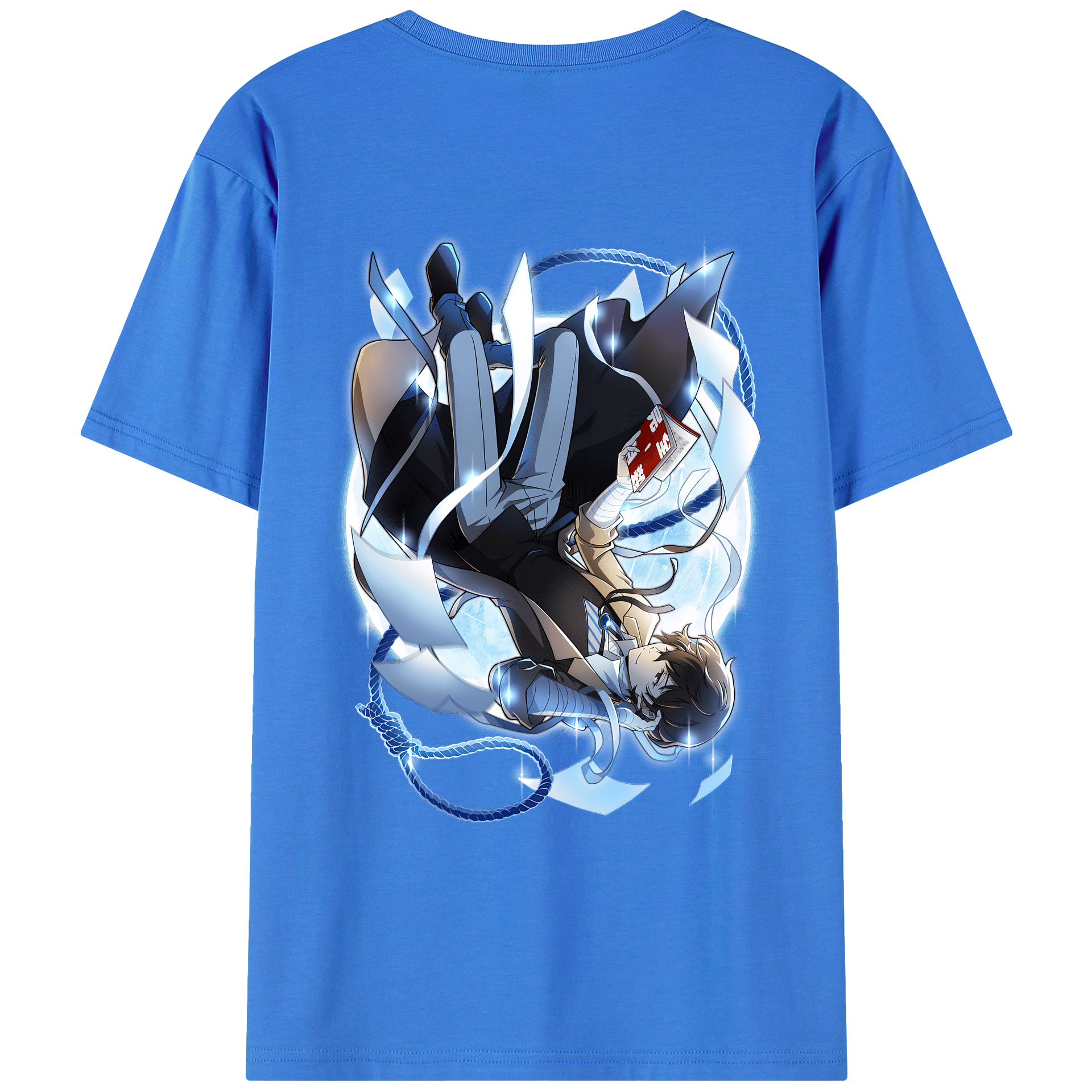 （画像用） 文豪ストレイドッグス Bungo Stray Dogs 綿100％ メンズ半袖Tシャツ（バックプリント） 通気性