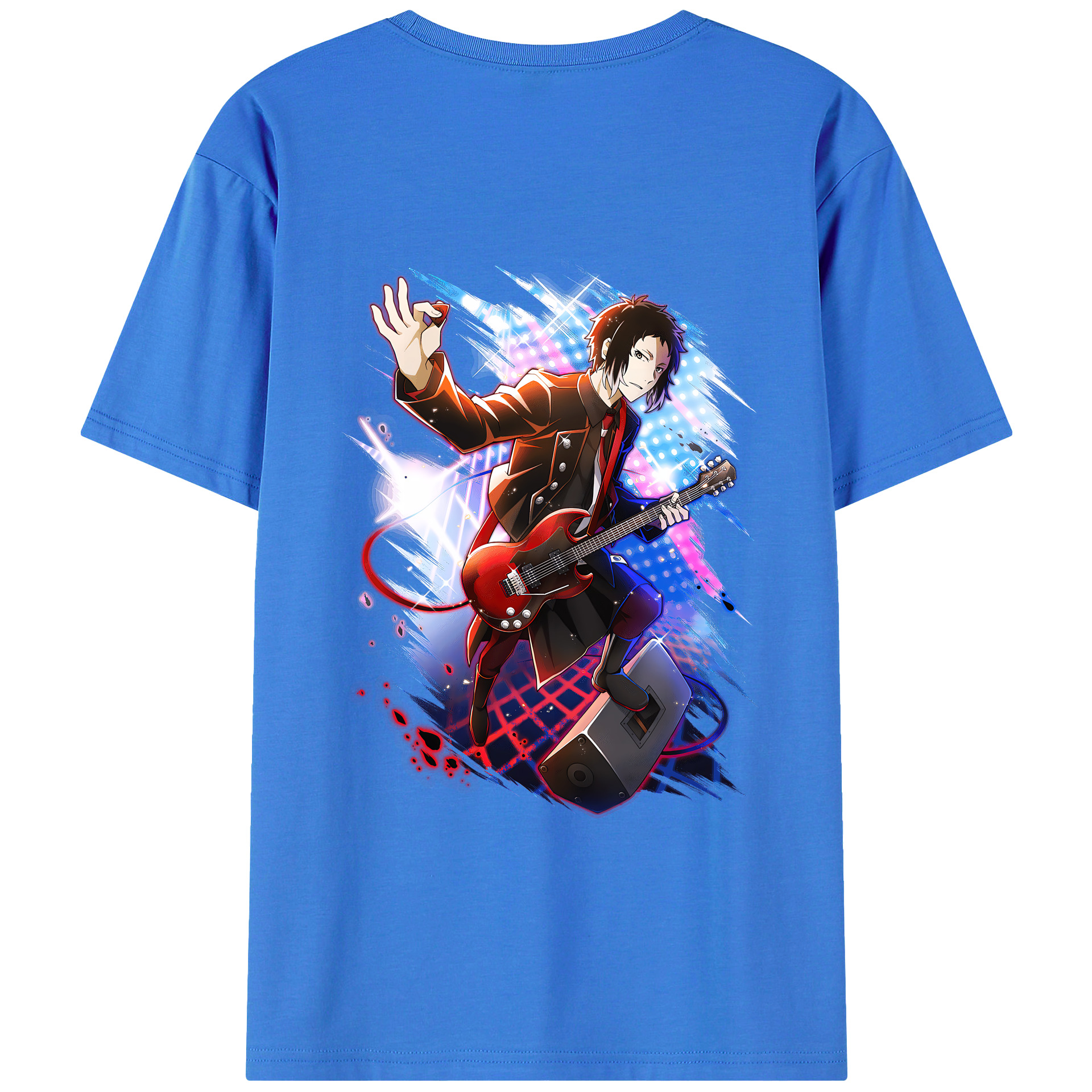 （画像用） 文豪ストレイドッグス Bungo Stray Dogs 綿100％ メンズ半袖Tシャツ（バックプリント） 通気性
