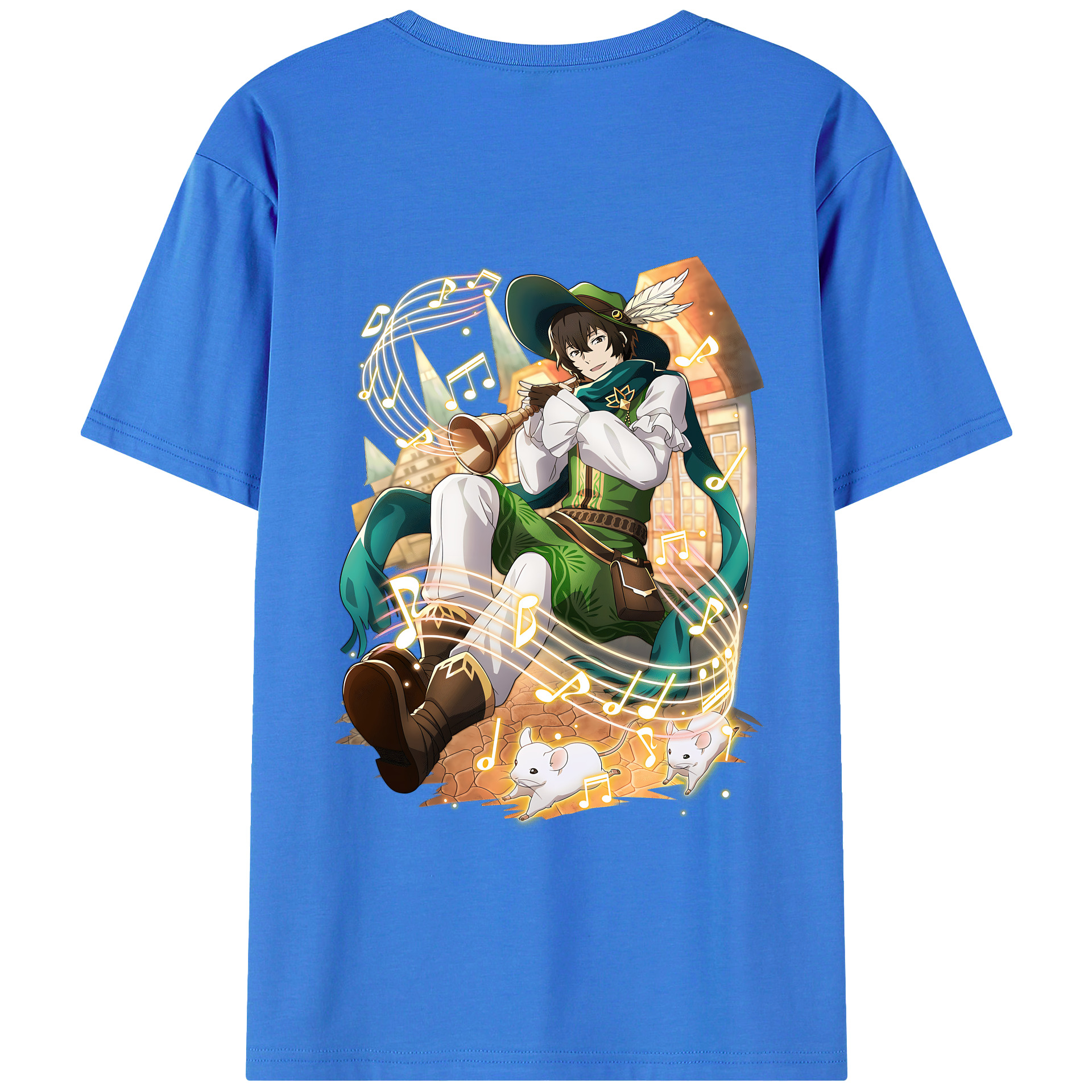 （画像用） 文豪ストレイドッグス Bungo Stray Dogs 綿100％ メンズ半袖Tシャツ（バックプリント） 通気性