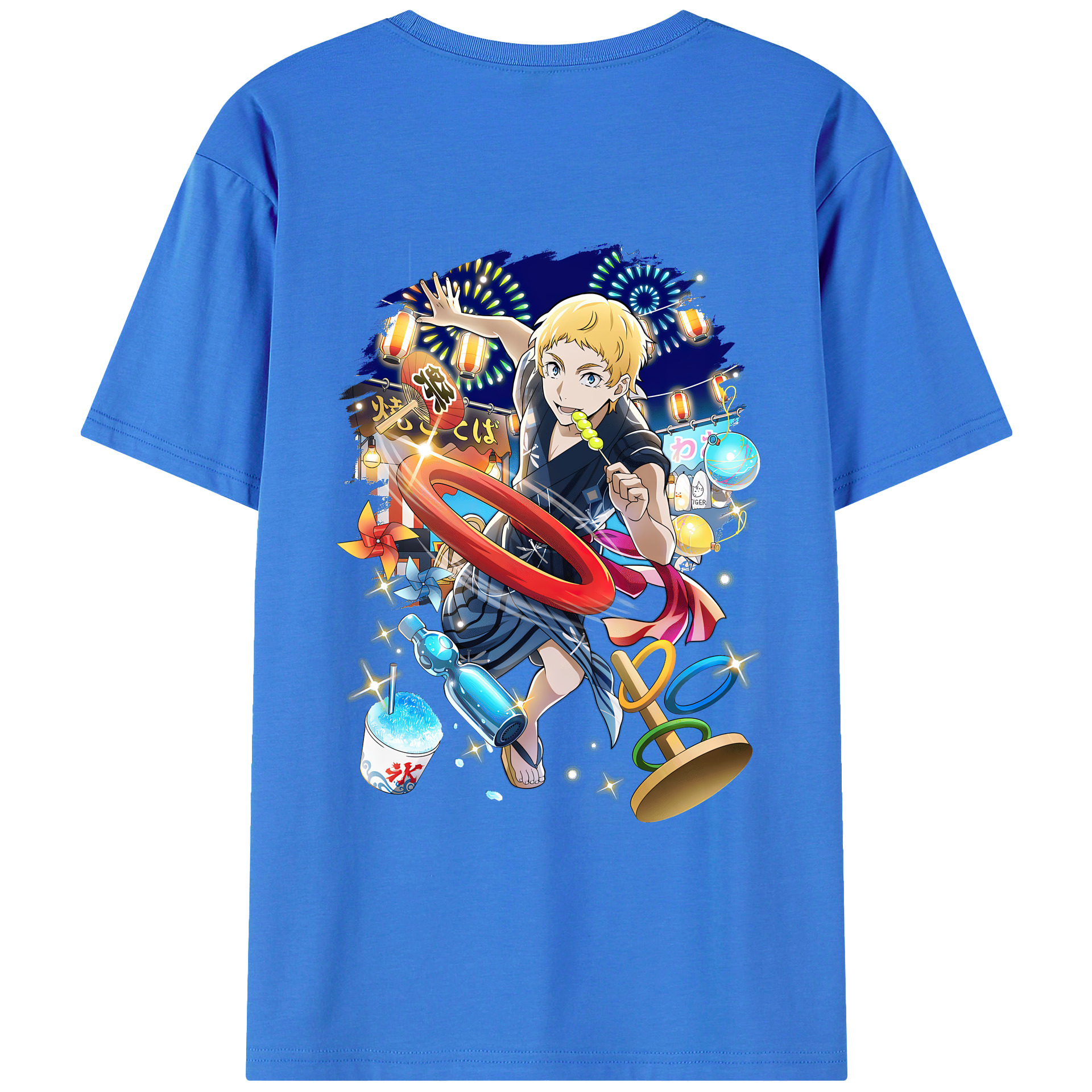 （画像用） 文豪ストレイドッグス Bungo Stray Dogs 綿100％ メンズ半袖Tシャツ（バックプリント） 通気性