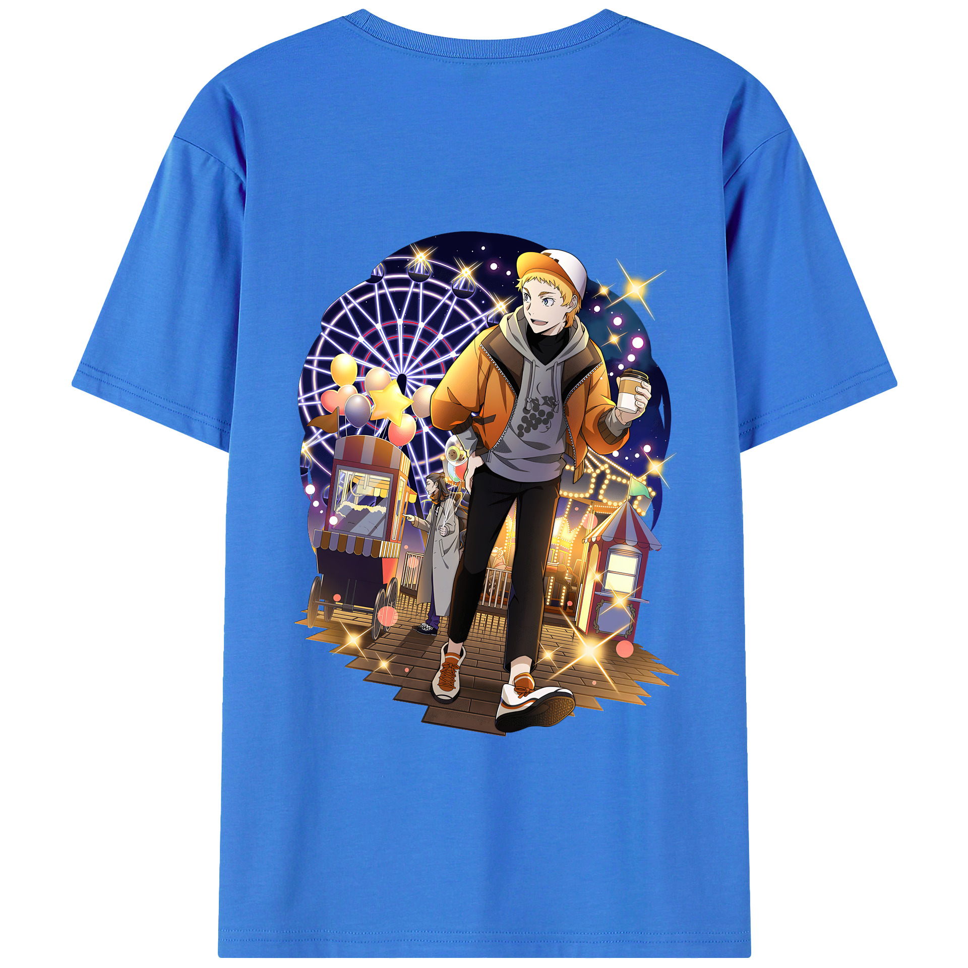 文豪ストレイドッグス Bungo Stray Dogs 綿100％ メンズ半袖Tシャツ（バックプリント） 通気性