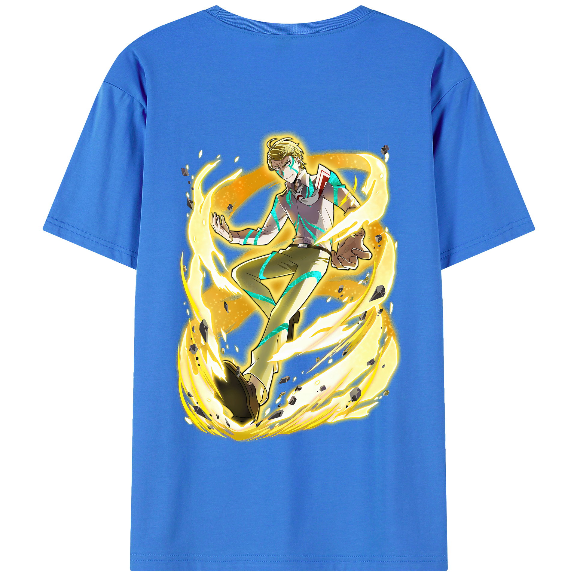 （画像用） 文豪ストレイドッグス Bungo Stray Dogs 綿100％ メンズ半袖Tシャツ（バックプリント） 通気性