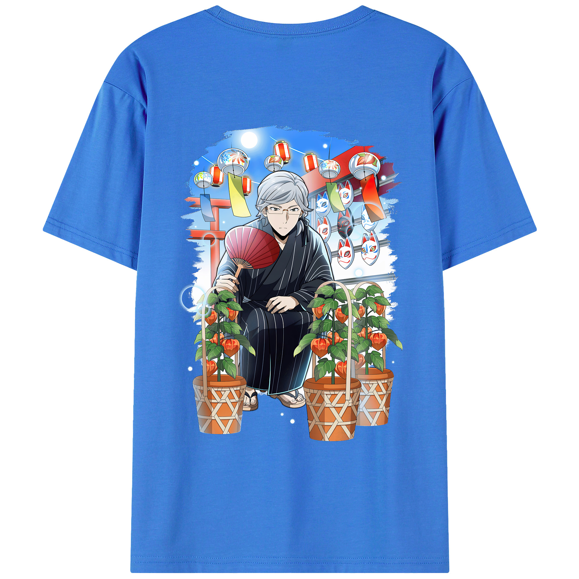 （画像用） 文豪ストレイドッグス Bungo Stray Dogs 綿100％ メンズ半袖Tシャツ（バックプリント） 通気性