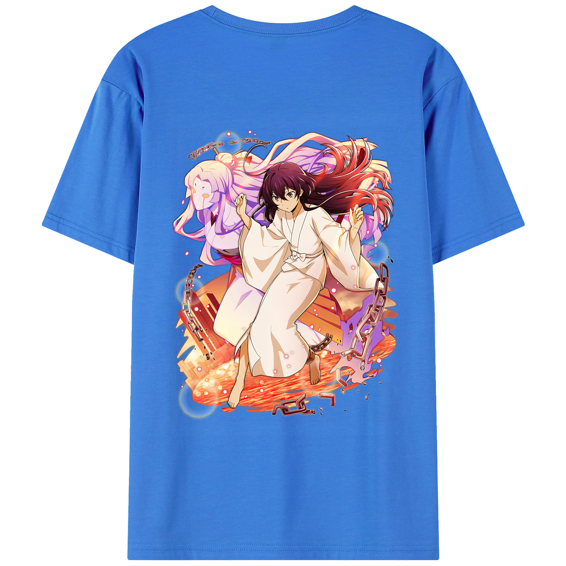 （画像用） 文豪ストレイドッグス Bungo Stray Dogs 綿100％ メンズ半袖Tシャツ（バックプリント） 通気性
