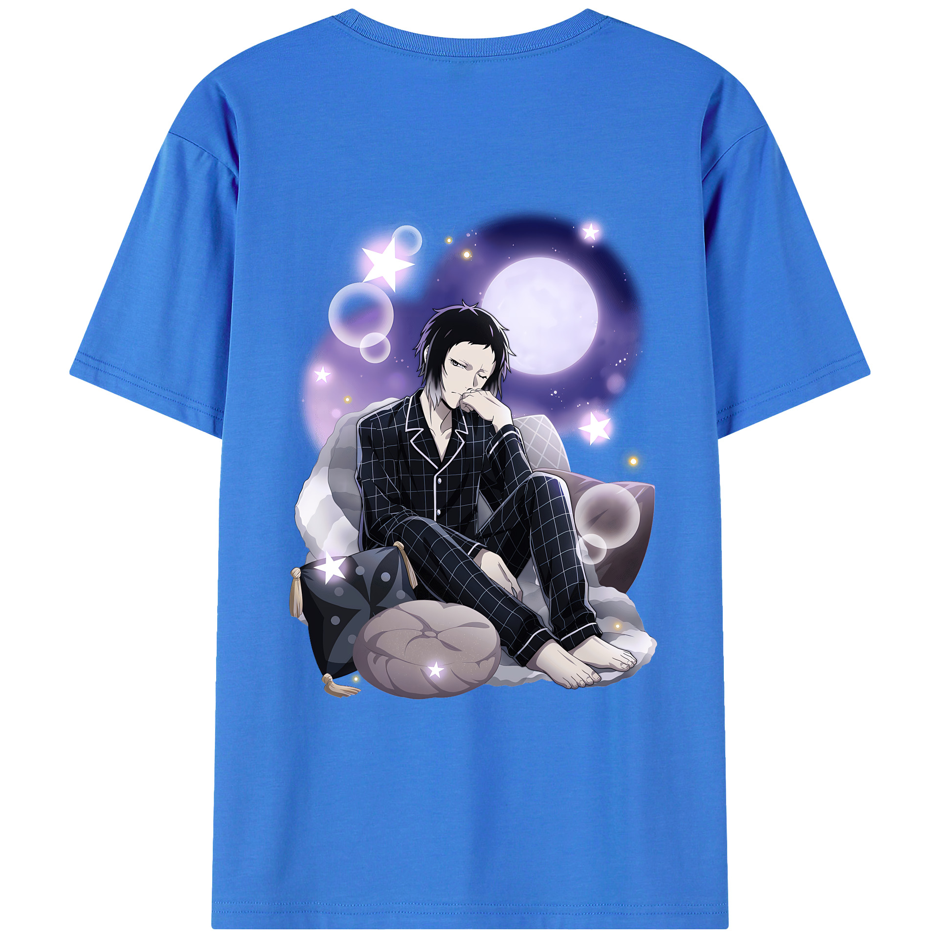 （画像用） 文豪ストレイドッグス Bungo Stray Dogs 綿100％ メンズ半袖Tシャツ（バックプリント） 通気性
