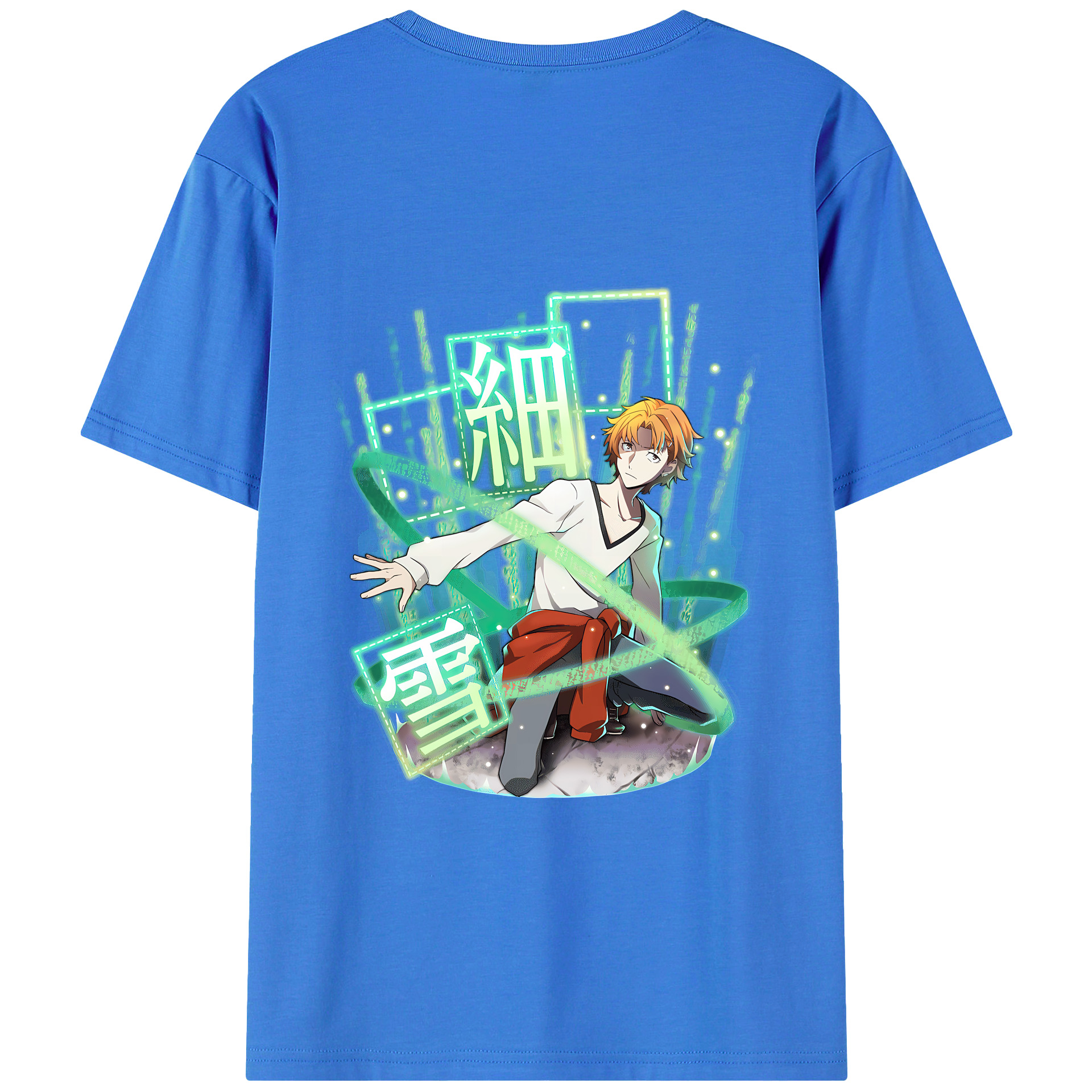 （画像用） 文豪ストレイドッグス Bungo Stray Dogs 綿100％ メンズ半袖Tシャツ（バックプリント） 通気性