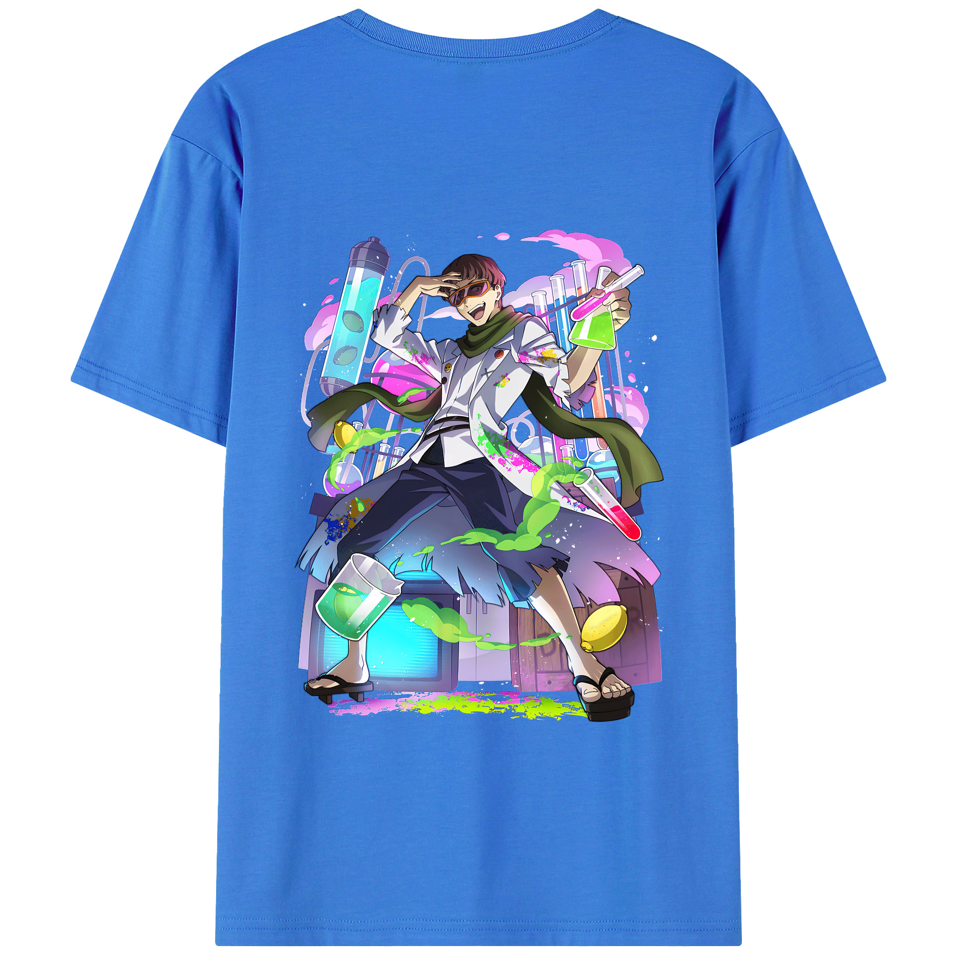 （画像用） 文豪ストレイドッグス Bungo Stray Dogs 綿100％ メンズ半袖Tシャツ（バックプリント） 通気性