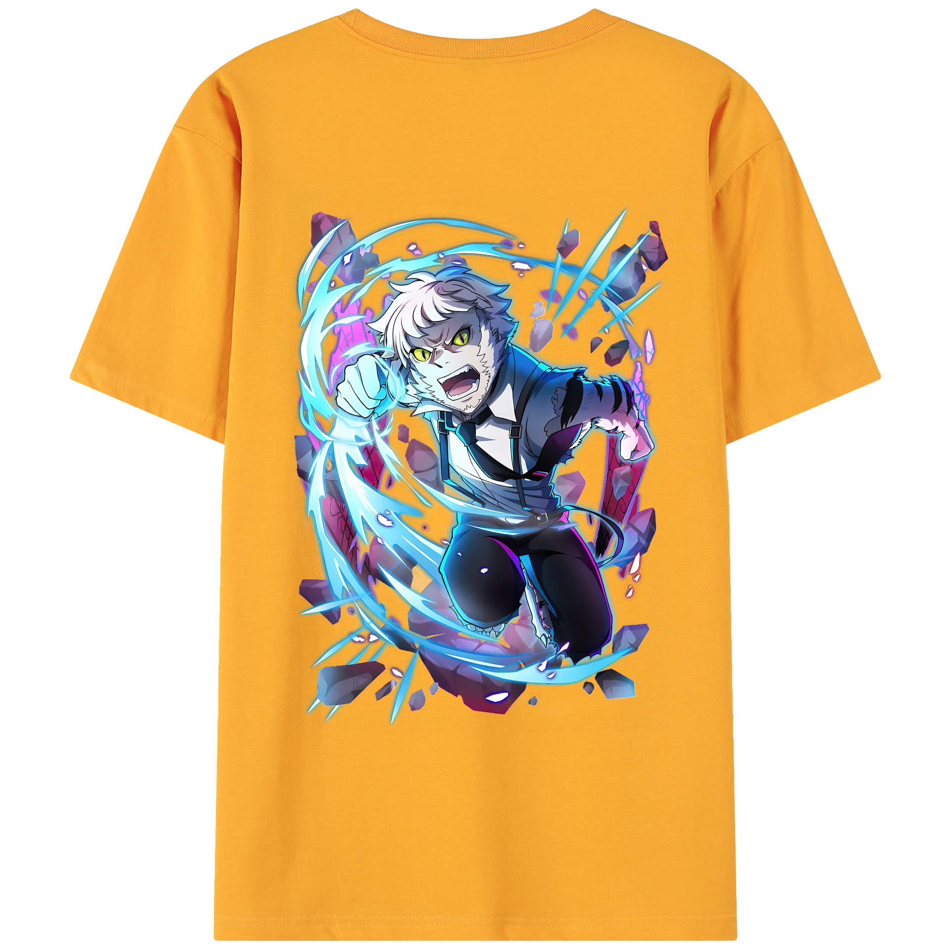 （画像用） 文豪ストレイドッグス Bungo Stray Dogs 綿100％ メンズ半袖Tシャツ（バックプリント） 通気性