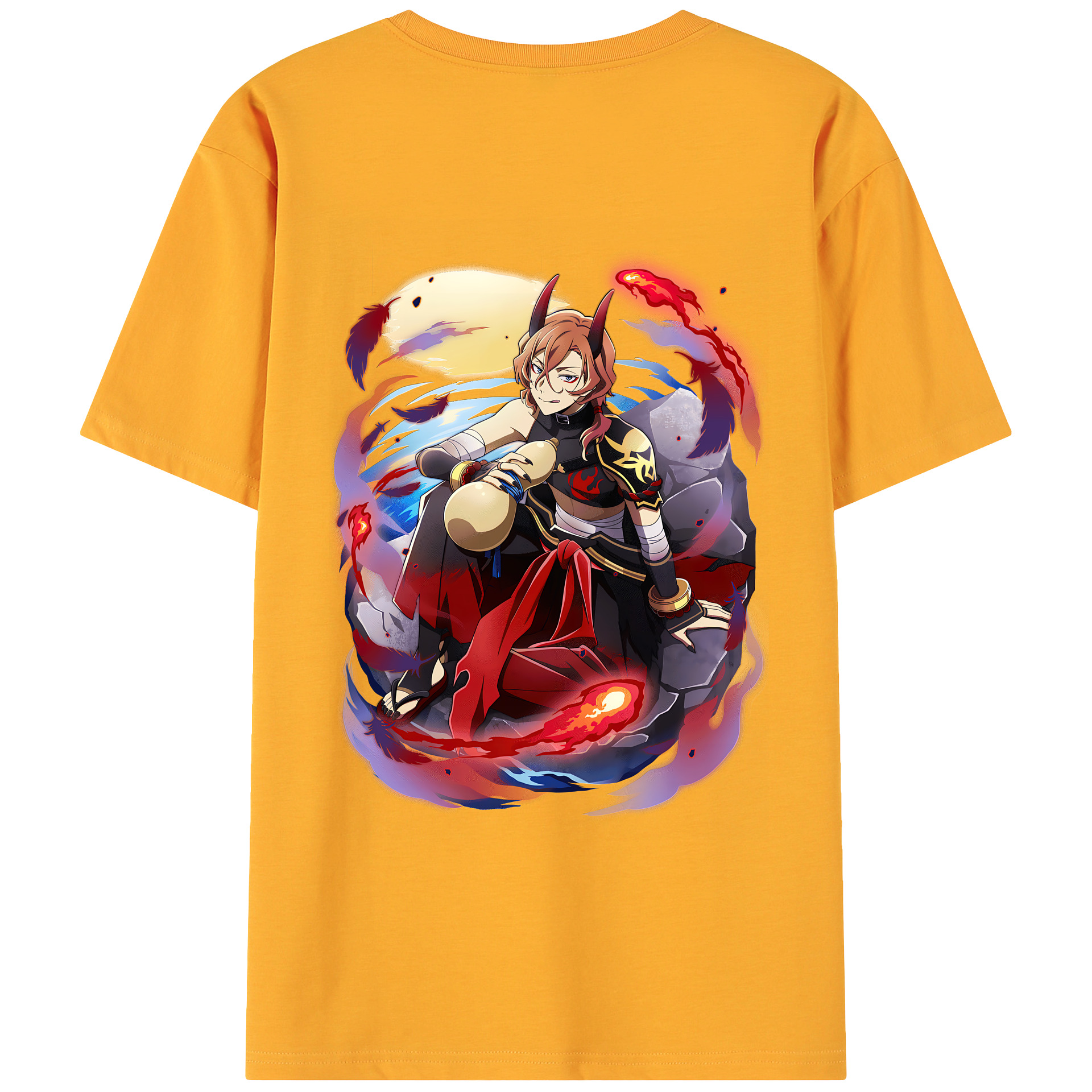 （画像用） 文豪ストレイドッグス Bungo Stray Dogs 綿100％ メンズ半袖Tシャツ（バックプリント） 通気性