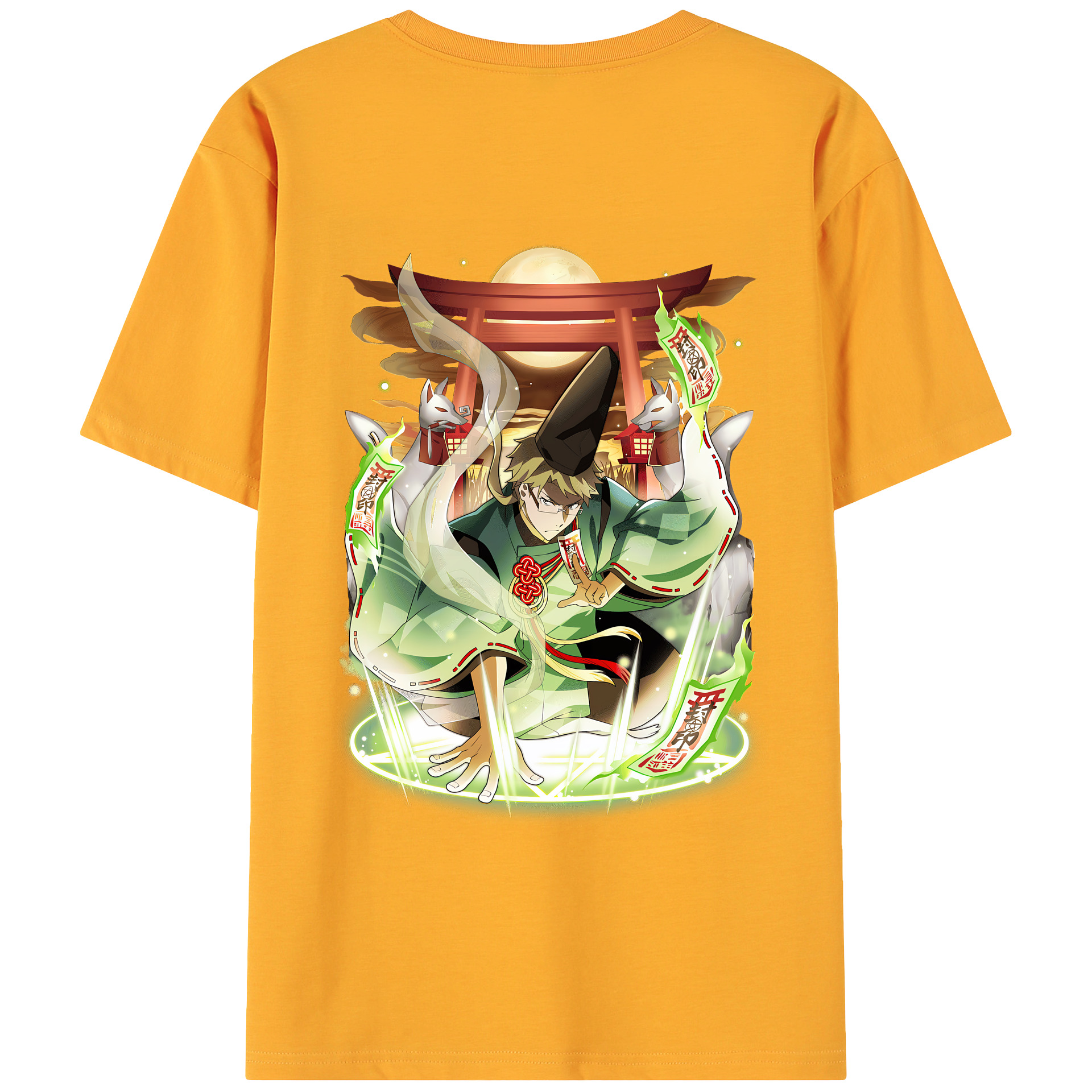 （画像用） 文豪ストレイドッグス Bungo Stray Dogs 綿100％ メンズ半袖Tシャツ（バックプリント） 通気性