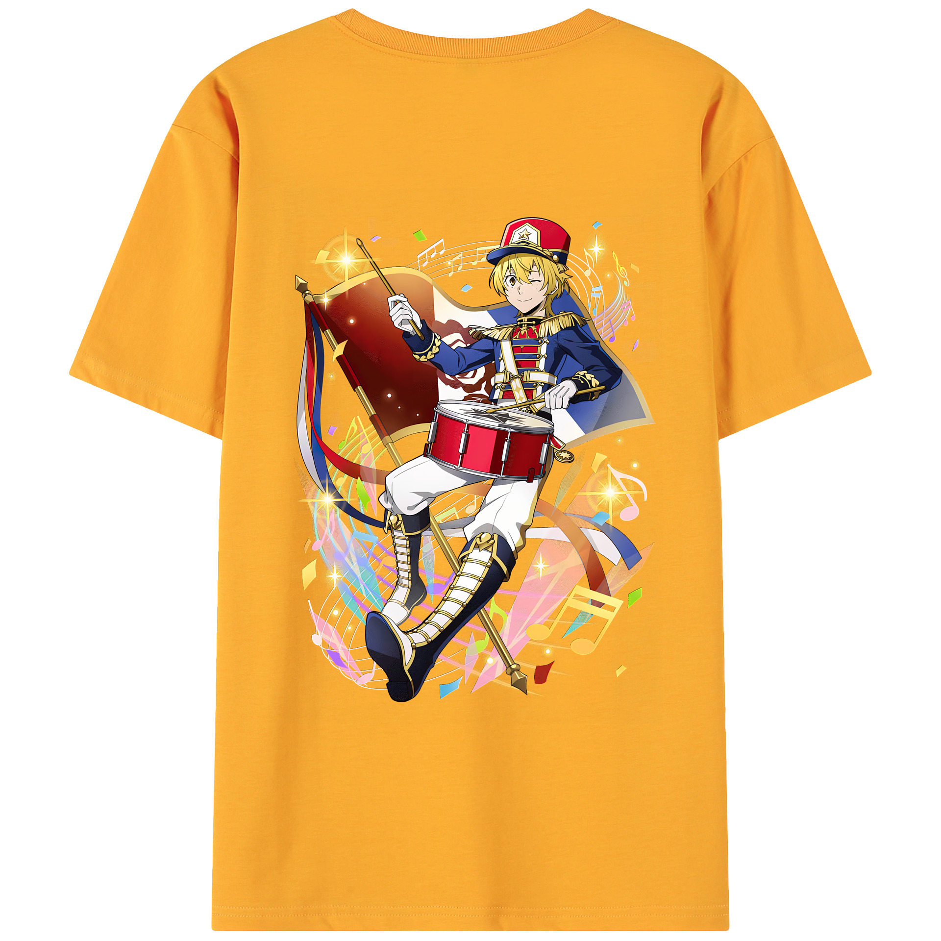 （画像用） 文豪ストレイドッグス Bungo Stray Dogs 綿100％ メンズ半袖Tシャツ（バックプリント） 通気性