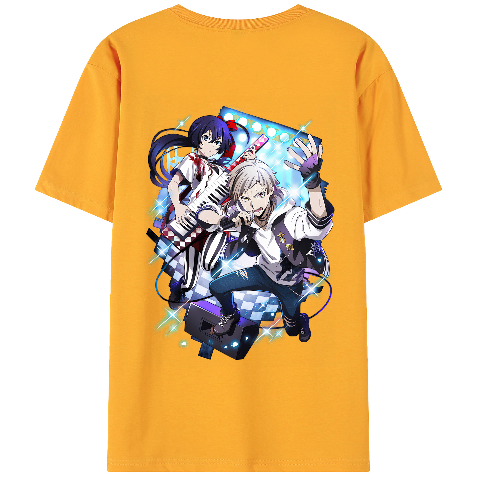 （画像用） 文豪ストレイドッグス Bungo Stray Dogs 綿100％ メンズ半袖Tシャツ（バックプリント） 通気性