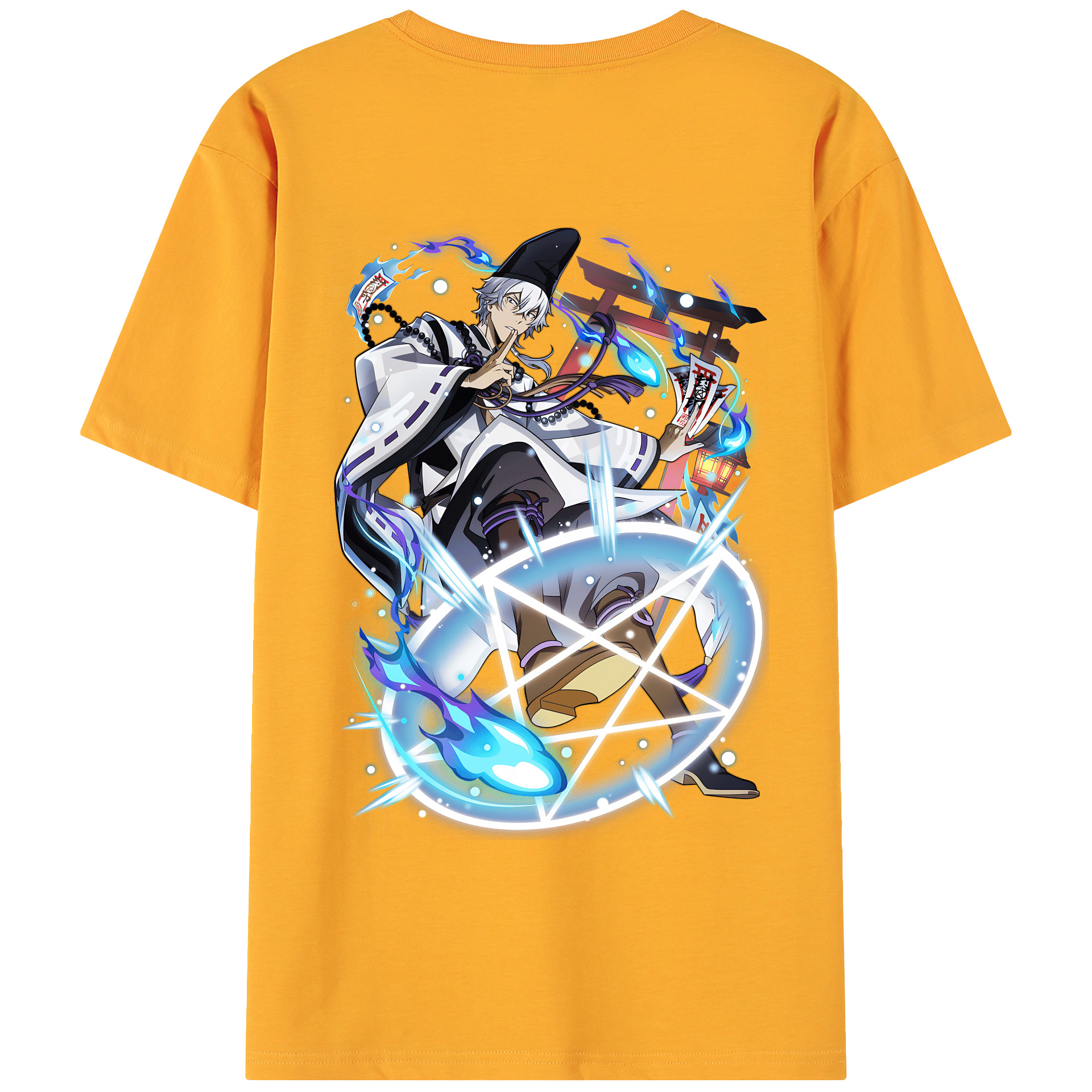 （画像用） 文豪ストレイドッグス Bungo Stray Dogs 綿100％ メンズ半袖Tシャツ（バックプリント） 通気性