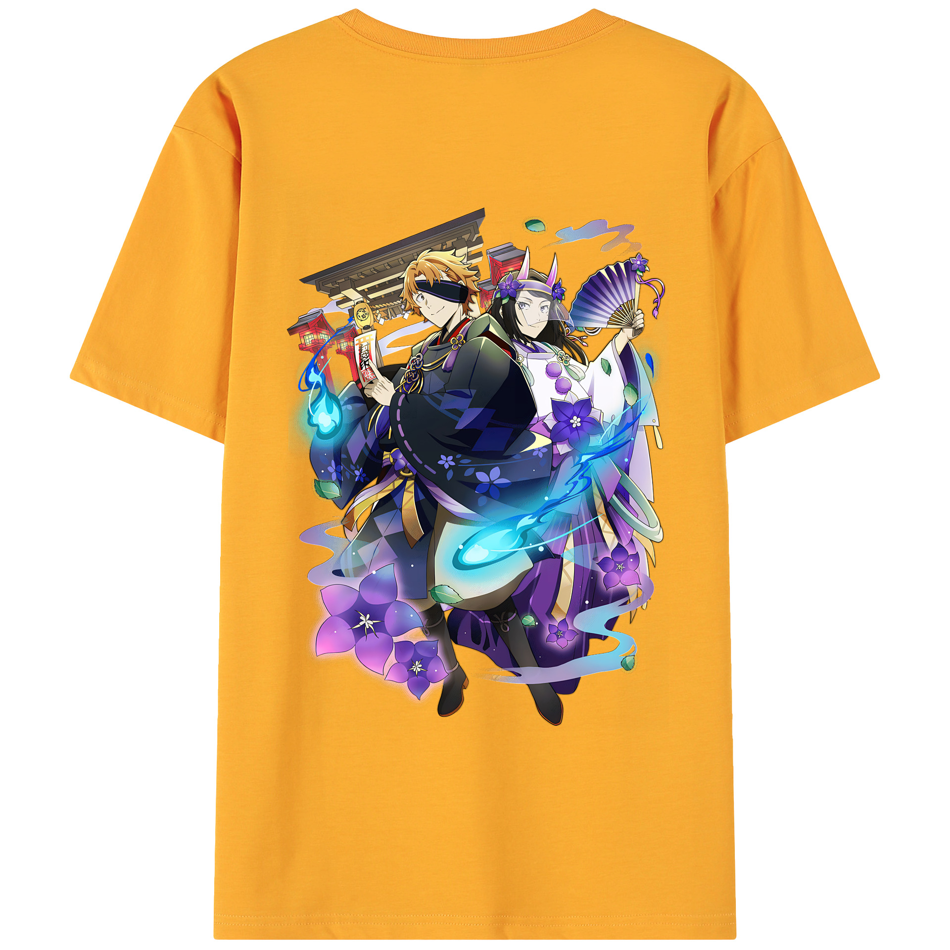 （画像用） 文豪ストレイドッグス Bungo Stray Dogs 綿100％ メンズ半袖Tシャツ（バックプリント） 通気性