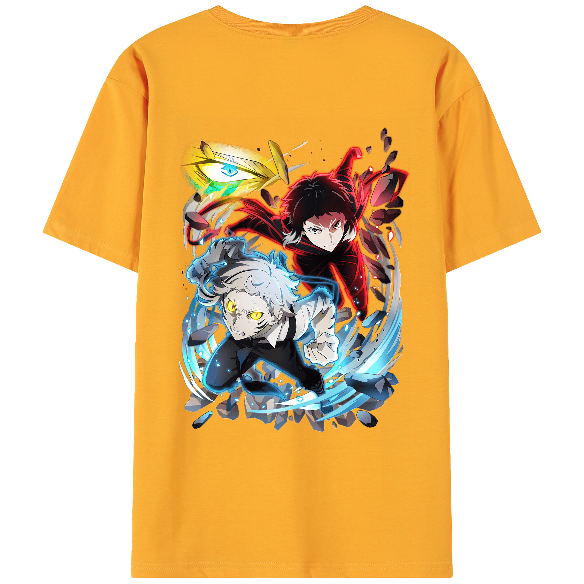 （画像用） 文豪ストレイドッグス Bungo Stray Dogs 綿100％ メンズ半袖Tシャツ（バックプリント） 通気性