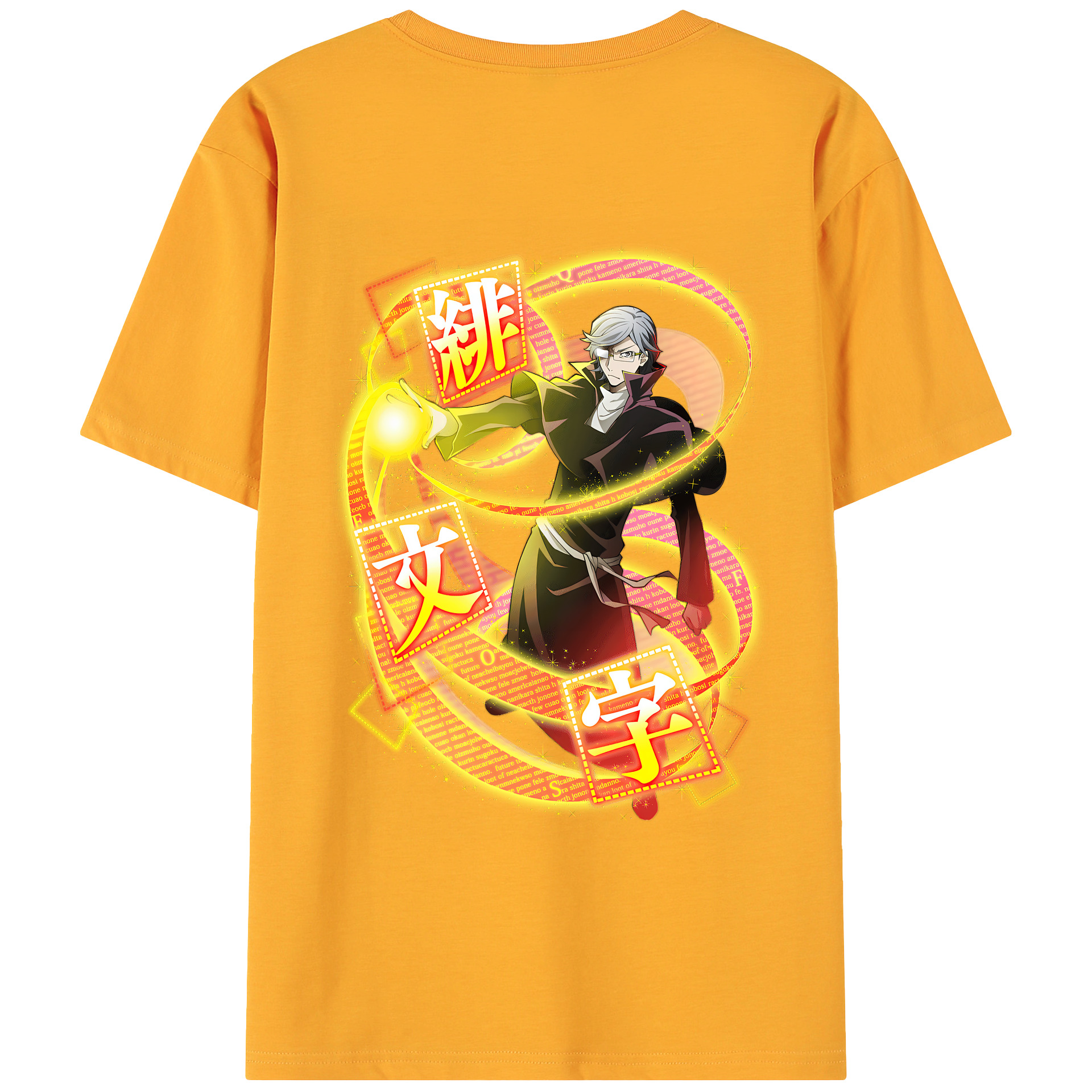 （画像用） 文豪ストレイドッグス Bungo Stray Dogs 綿100％ メンズ半袖Tシャツ（バックプリント） 通気性