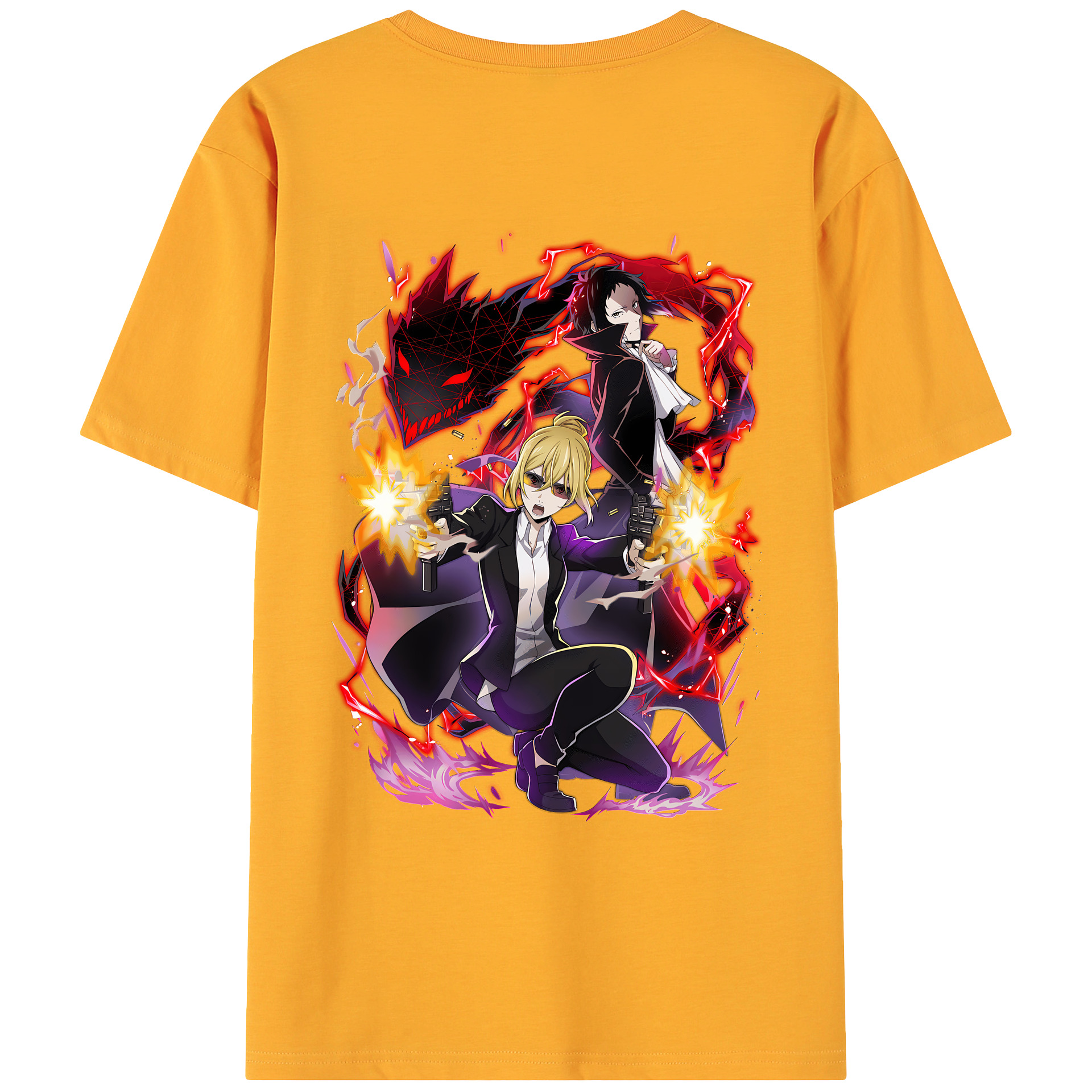 （画像用） 文豪ストレイドッグス Bungo Stray Dogs 綿100％ メンズ半袖Tシャツ（バックプリント） 通気性