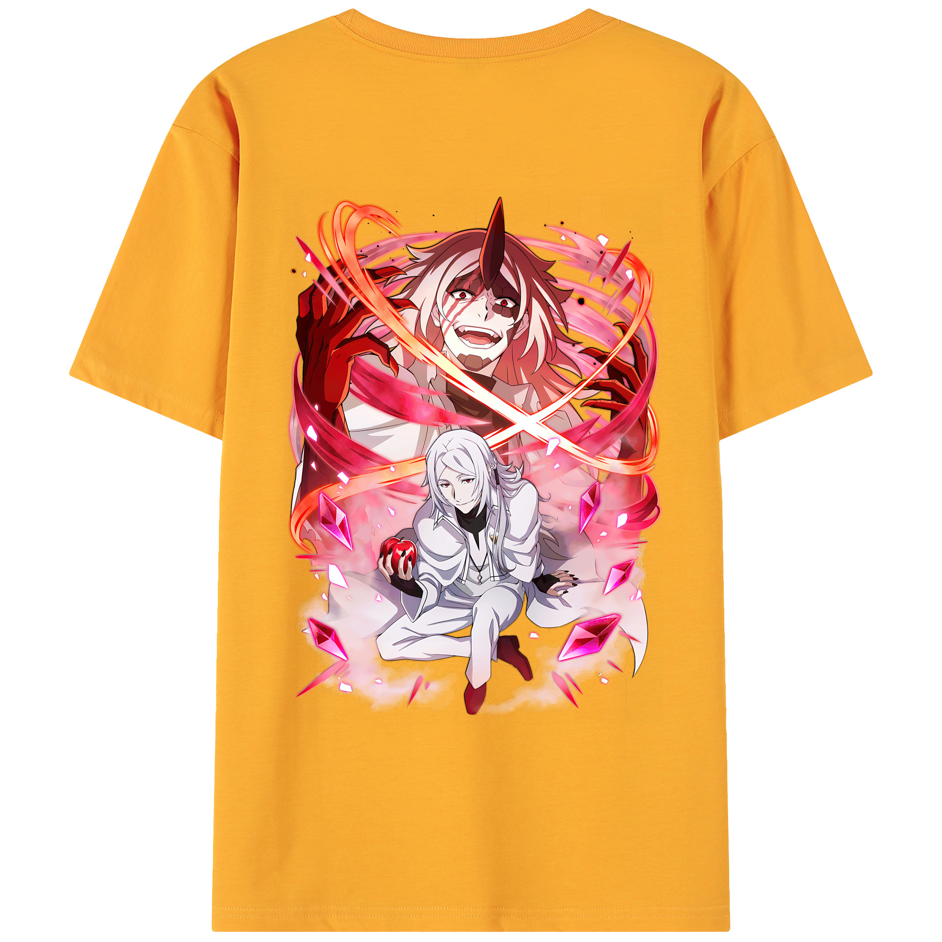 （画像用） 文豪ストレイドッグス Bungo Stray Dogs 綿100％ メンズ半袖Tシャツ（バックプリント） 通気性