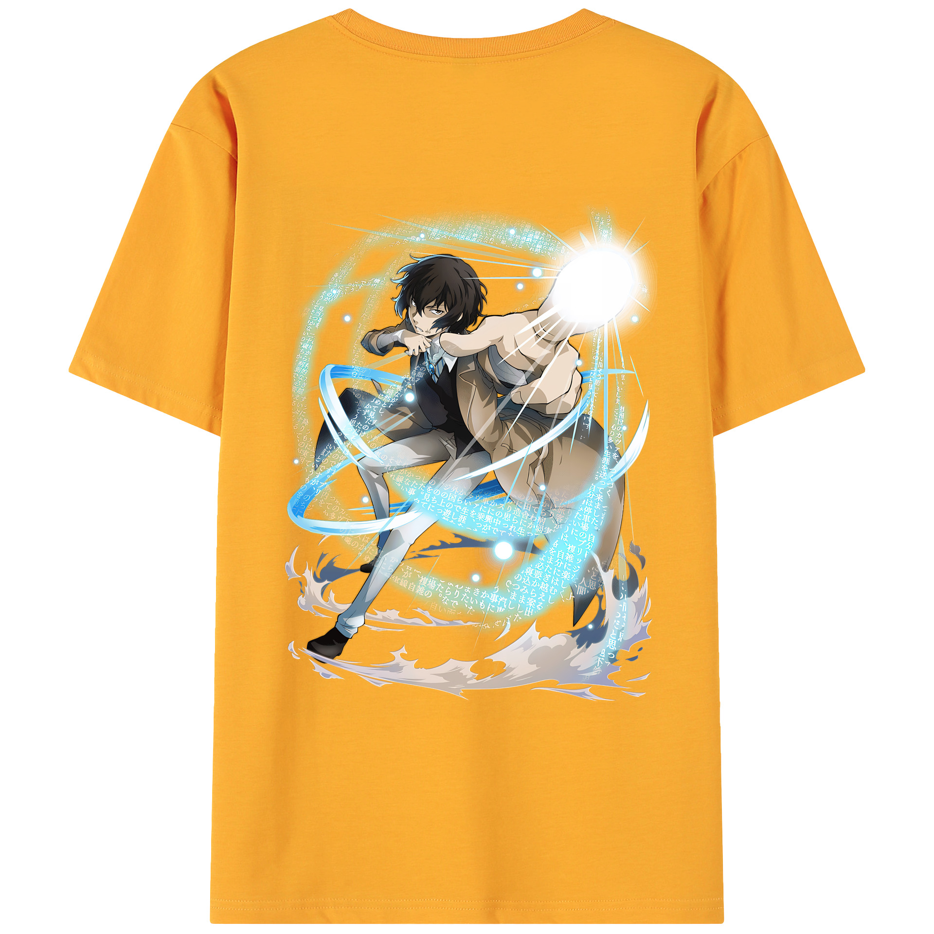 （画像用） 文豪ストレイドッグス Bungo Stray Dogs 綿100％ メンズ半袖Tシャツ（バックプリント） 通気性