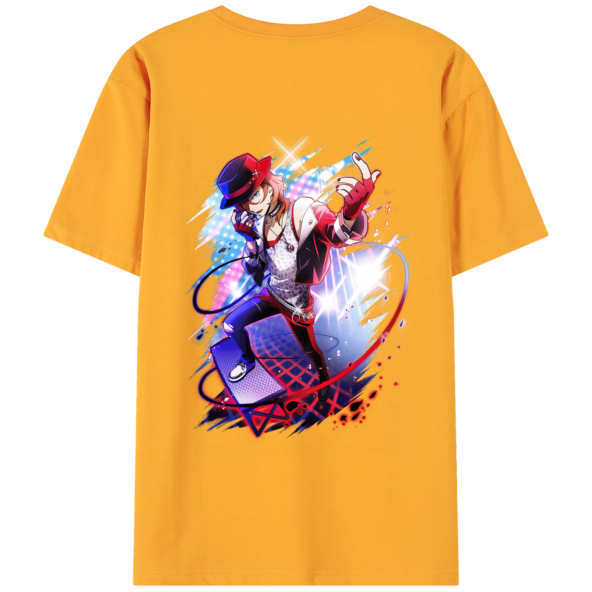 （画像用） 文豪ストレイドッグス Bungo Stray Dogs 綿100％ メンズ半袖Tシャツ（バックプリント） 通気性