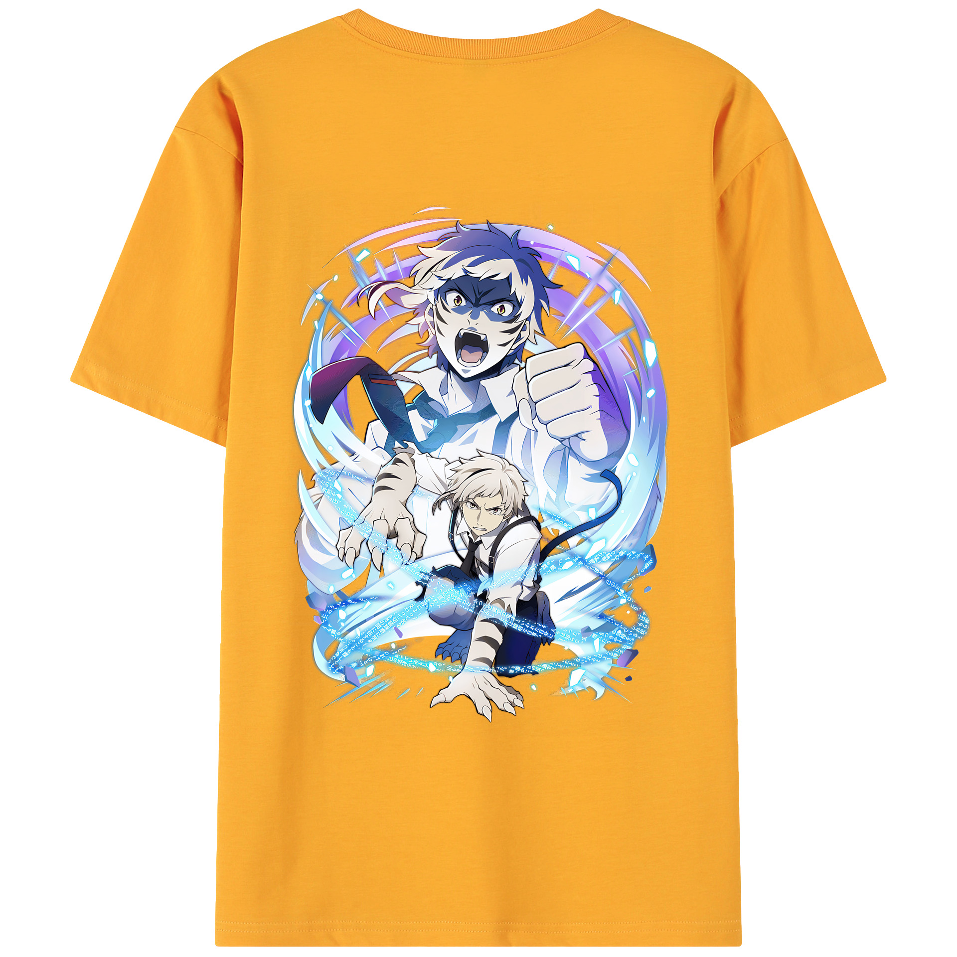 （画像用） 文豪ストレイドッグス Bungo Stray Dogs 綿100％ メンズ半袖Tシャツ（バックプリント） 通気性