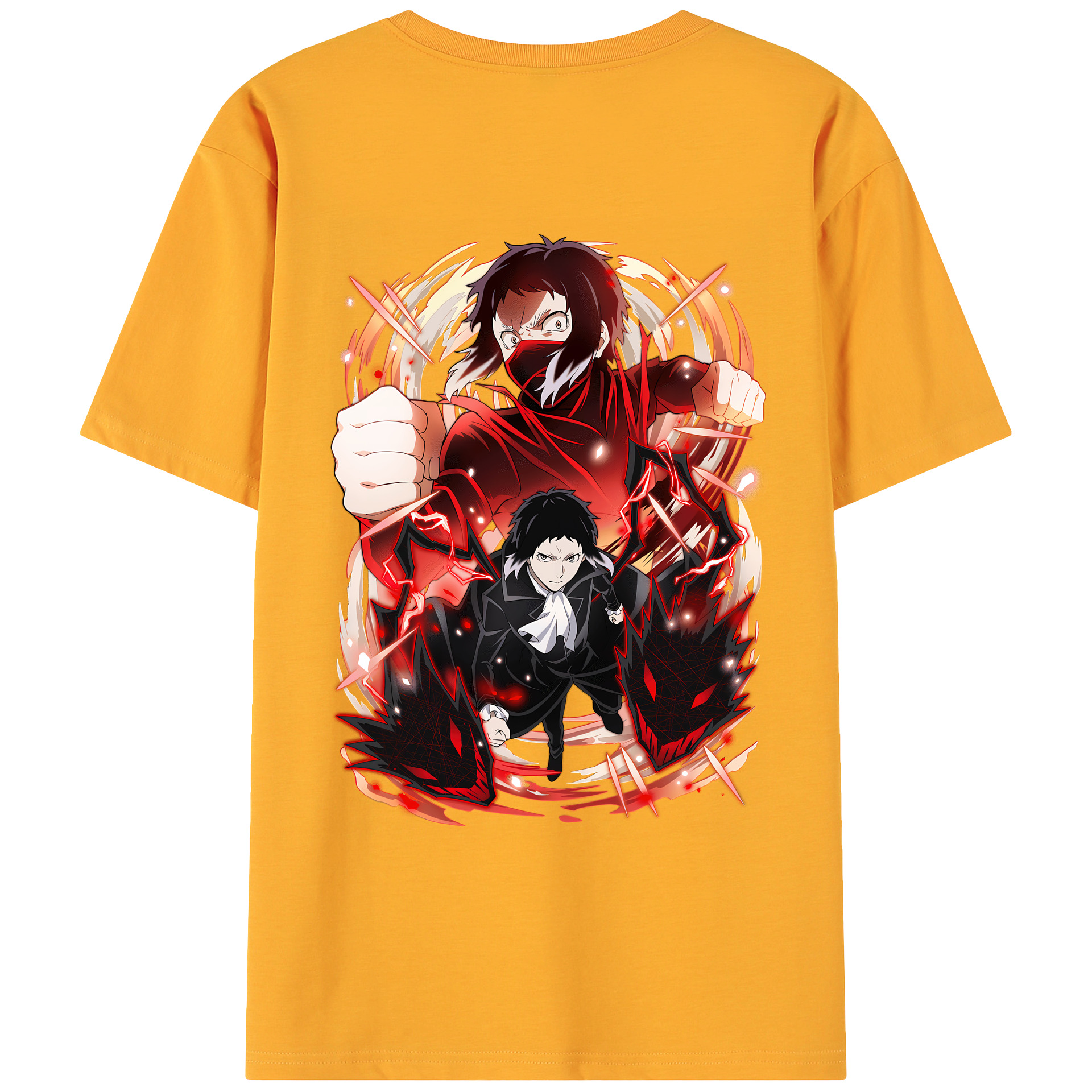 （画像用） 文豪ストレイドッグス Bungo Stray Dogs 綿100％ メンズ半袖Tシャツ（バックプリント） 通気性